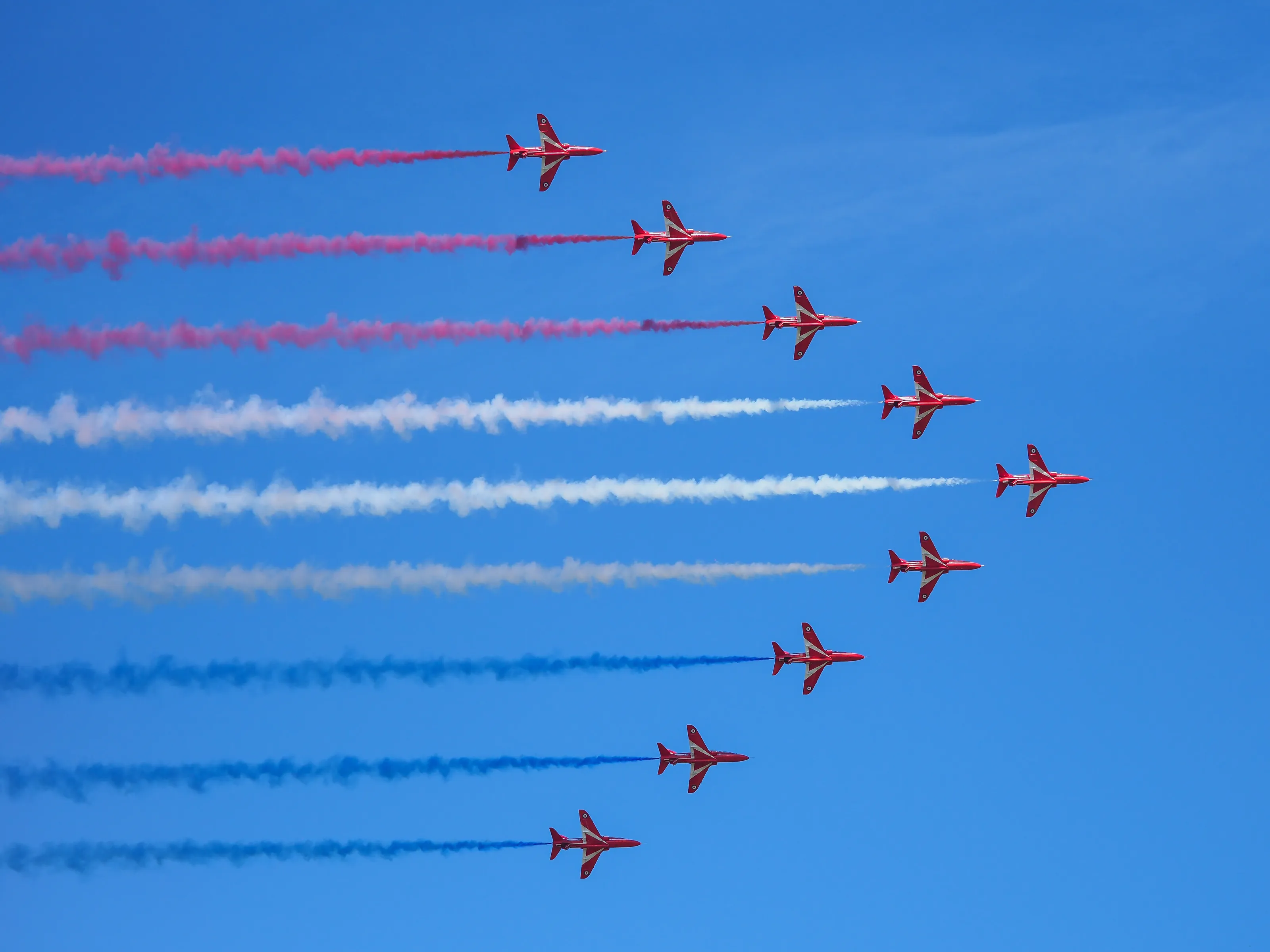 Red Arrows with Union Jack Colours