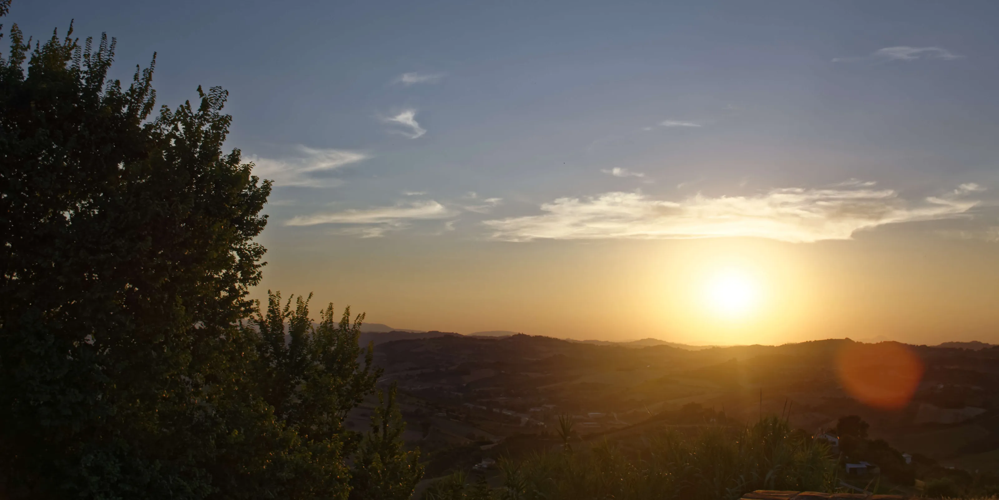 sunset on the hills
