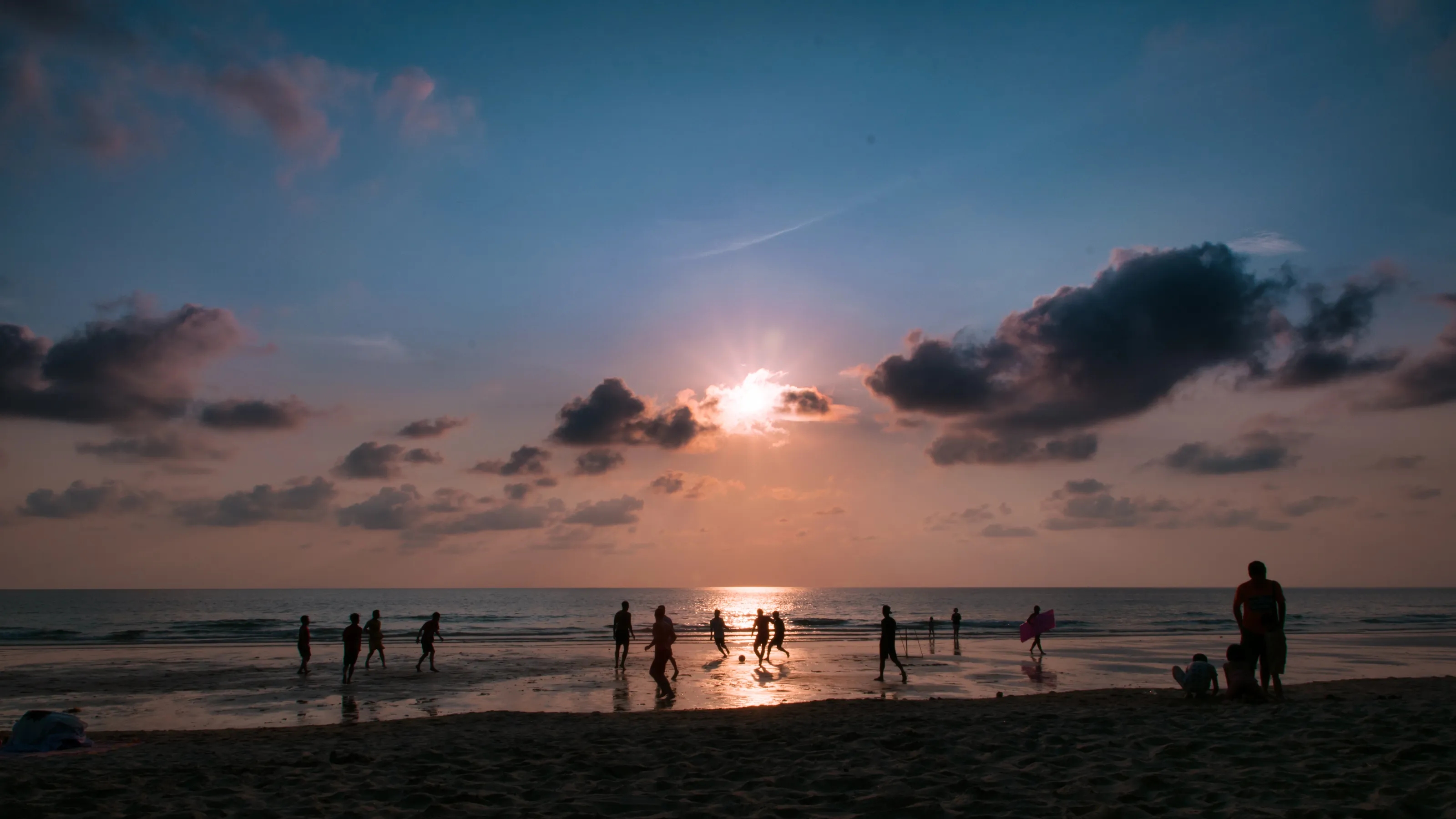 Sunset beach soccer in Koh Chang, Thailand