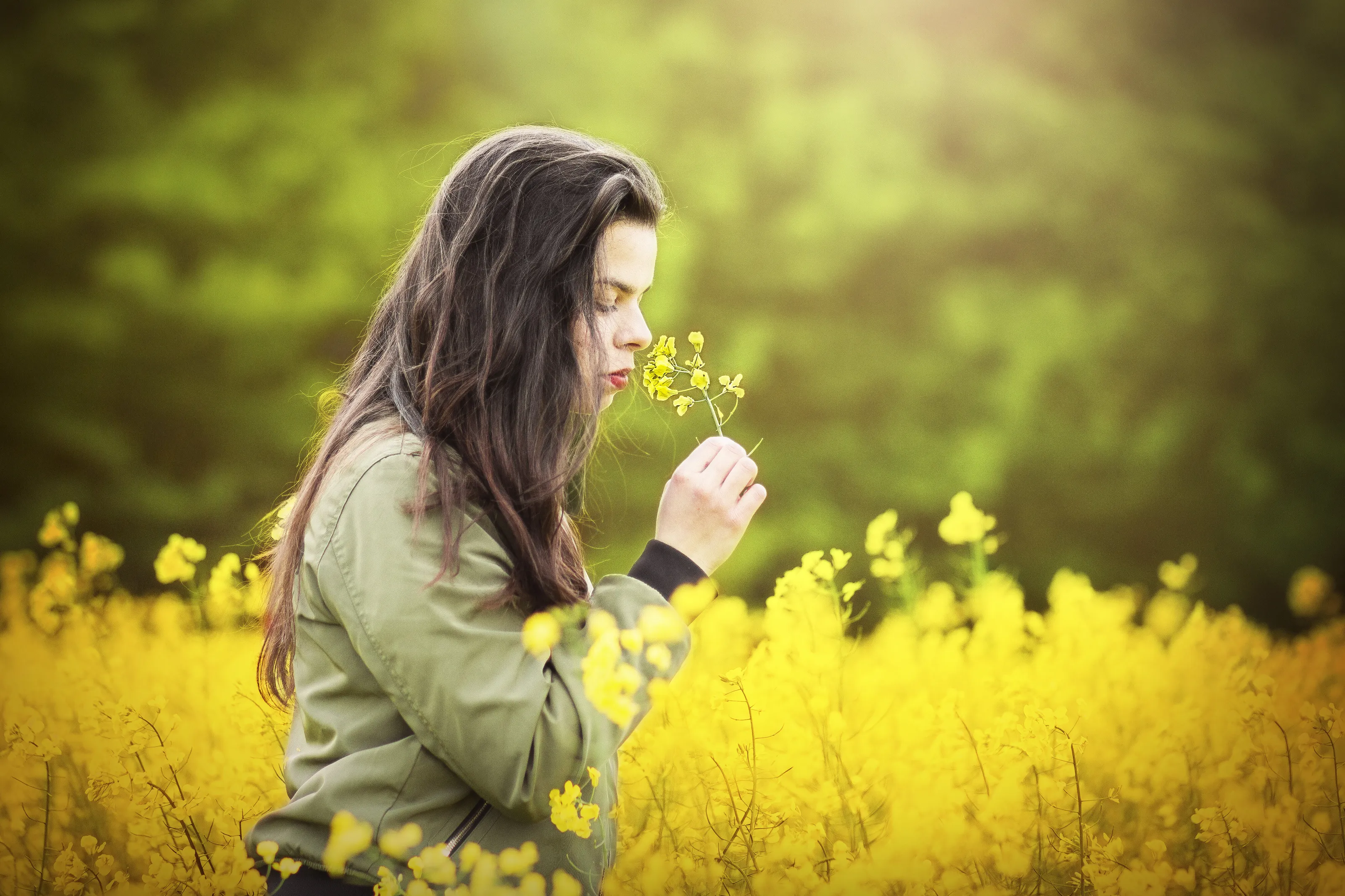 Between the flowers