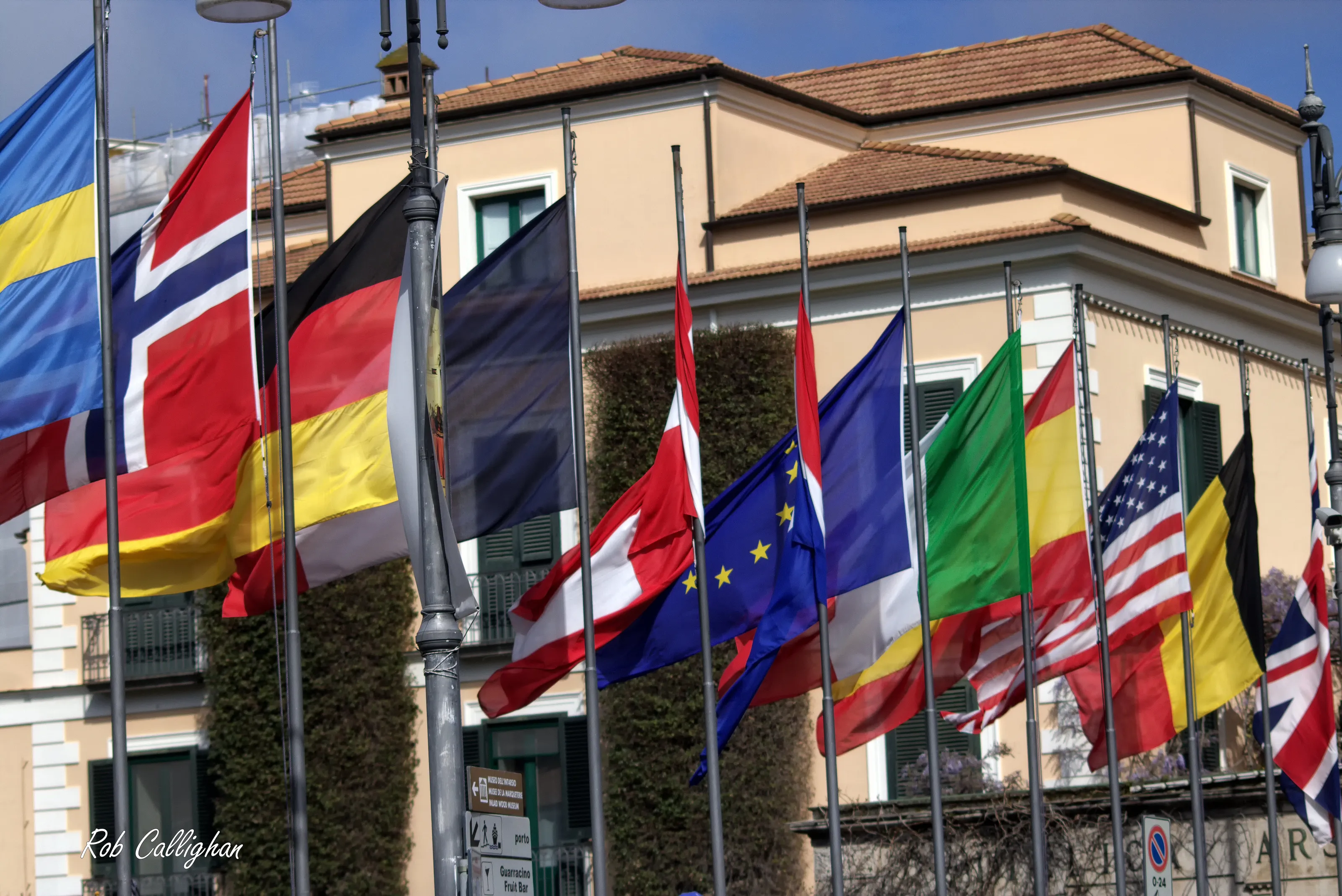euro flags in sorrento italy