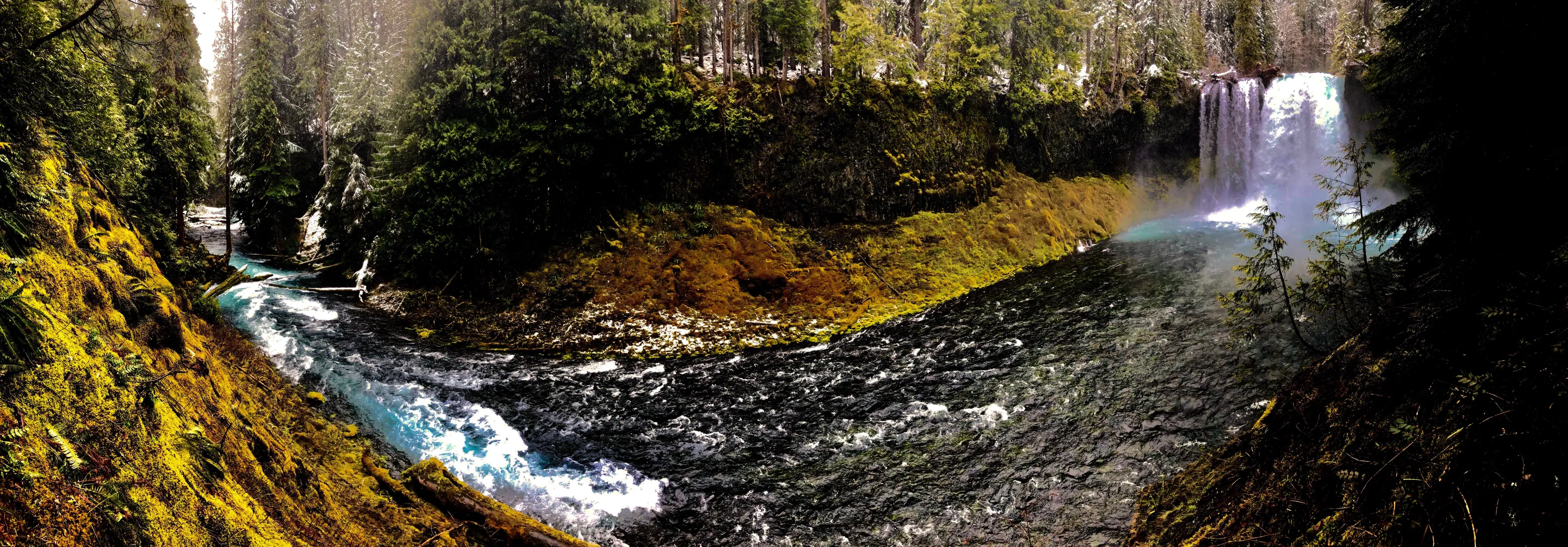 Flowing fast.