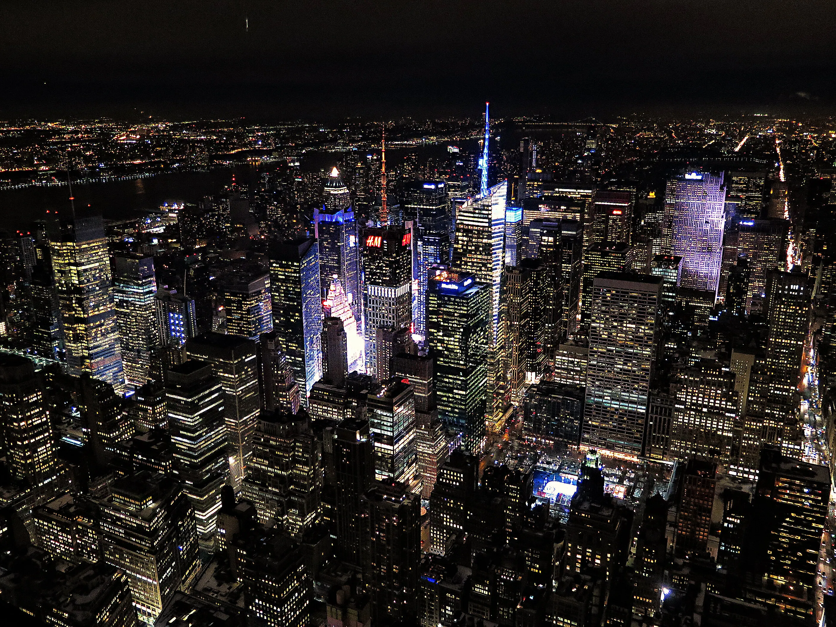 Times Square View from the Top at Night