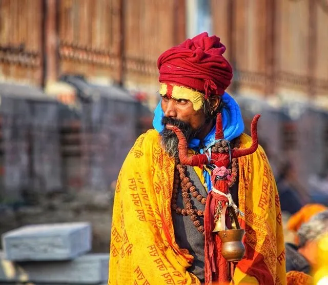 Man outside a Mandir