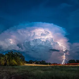 Lightning in a field