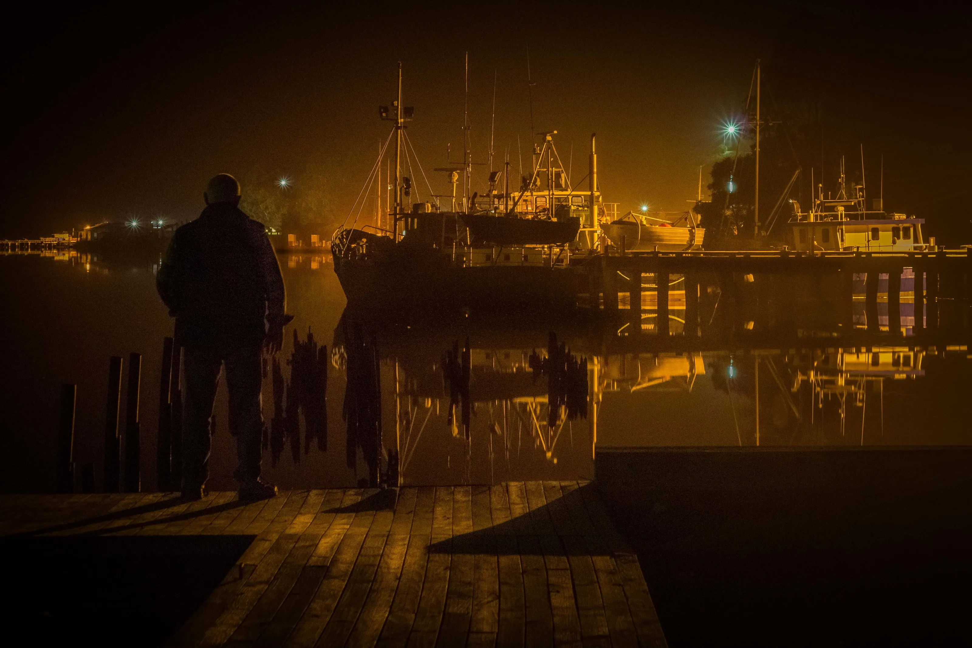 Night on Strahan Harbour, Tasmania