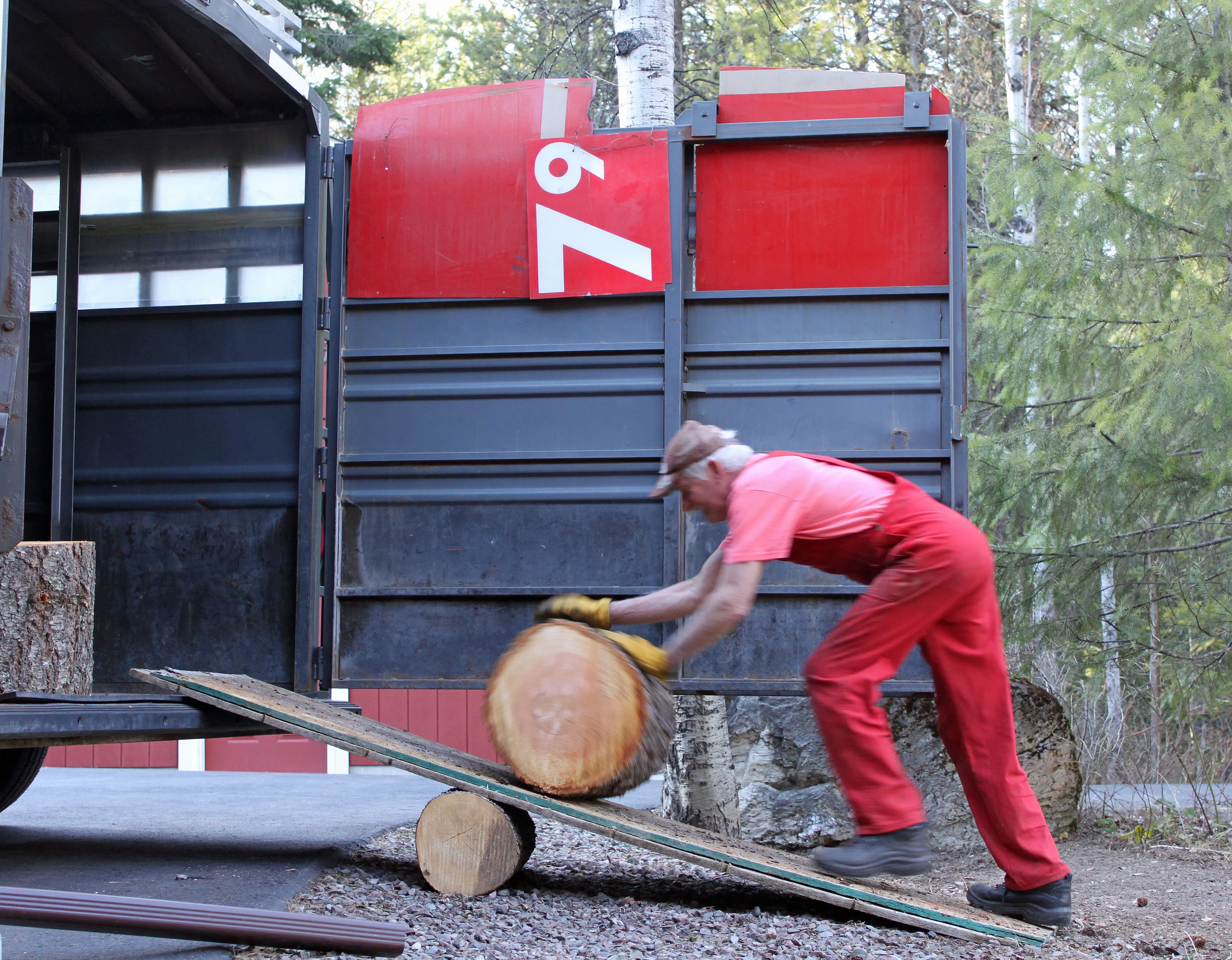 Loading firewood