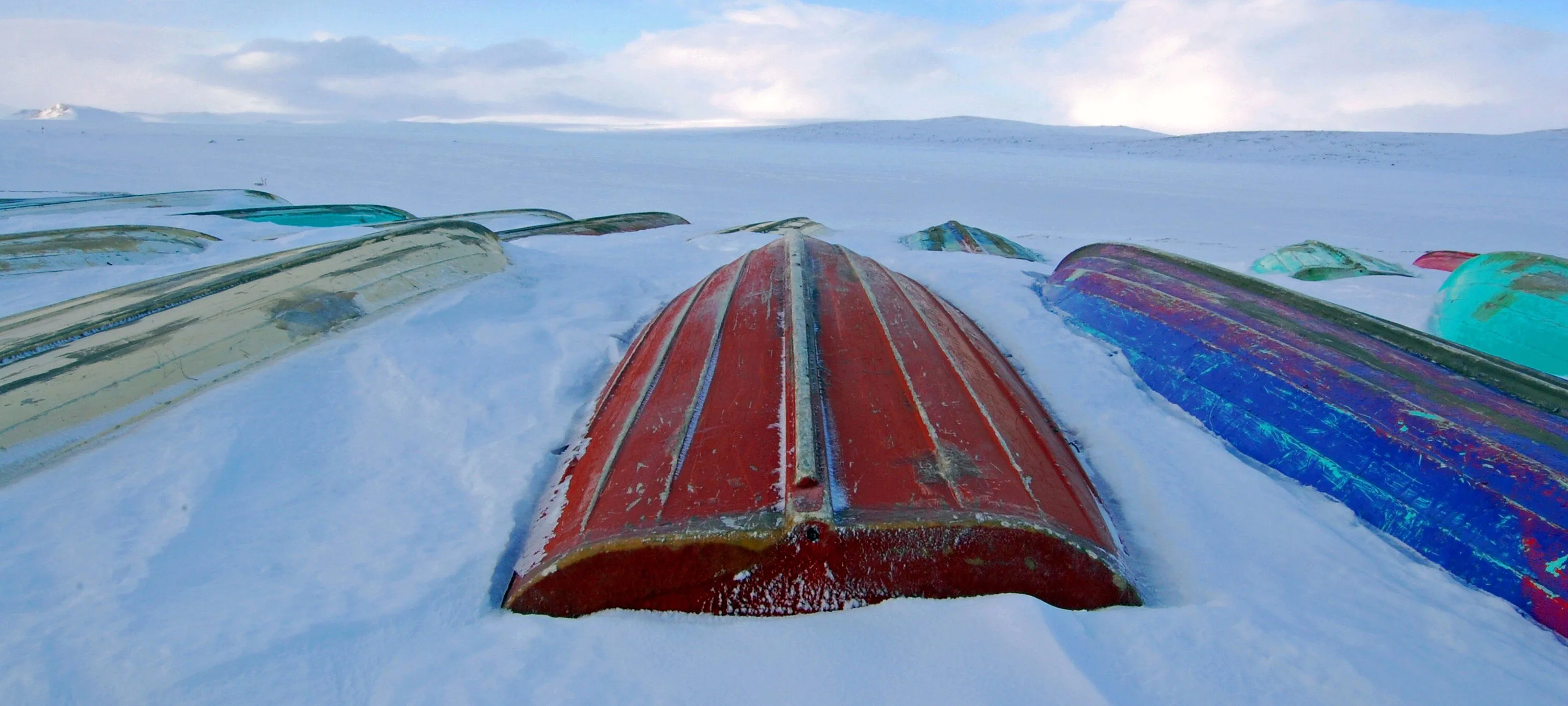 Snowbound Boats