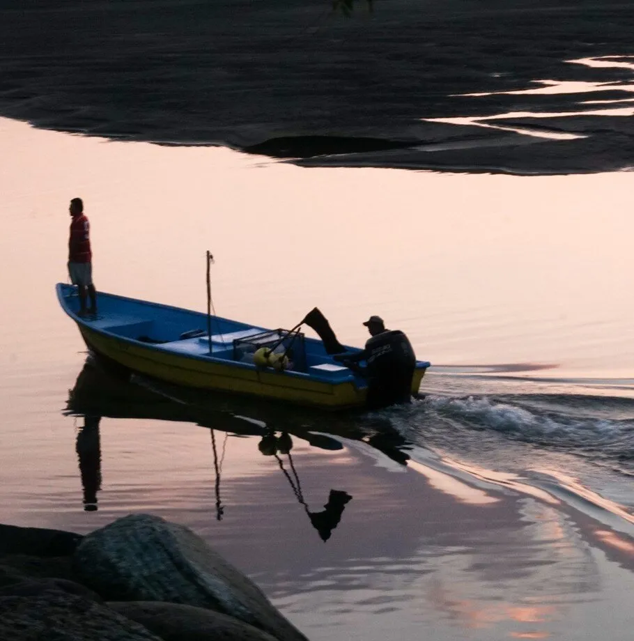Boat at dusk in Quepos, Costa Rica