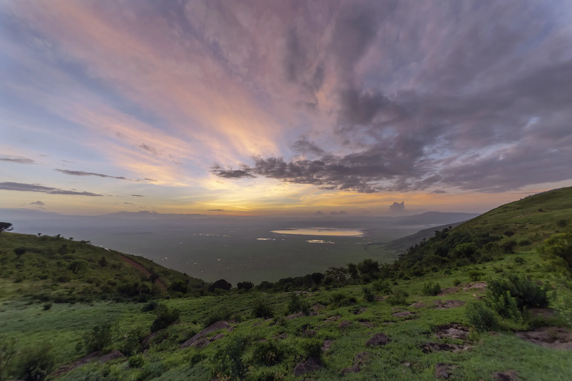 Dawn rises over the caldera