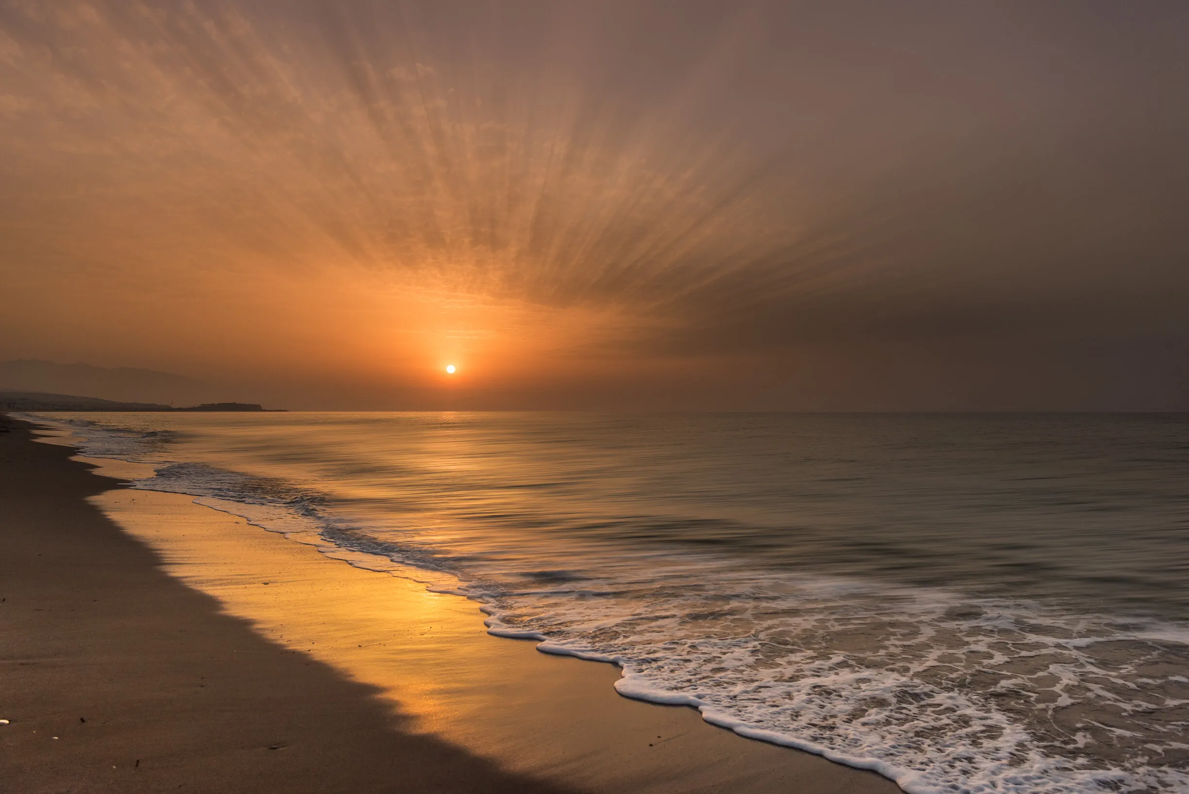 Sunset over the Aegean Sea.  Crete, Greece