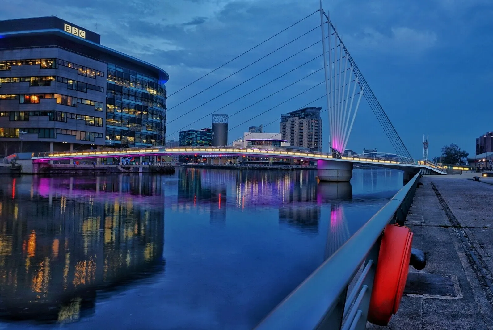 MediaCity Manchester blue hour
