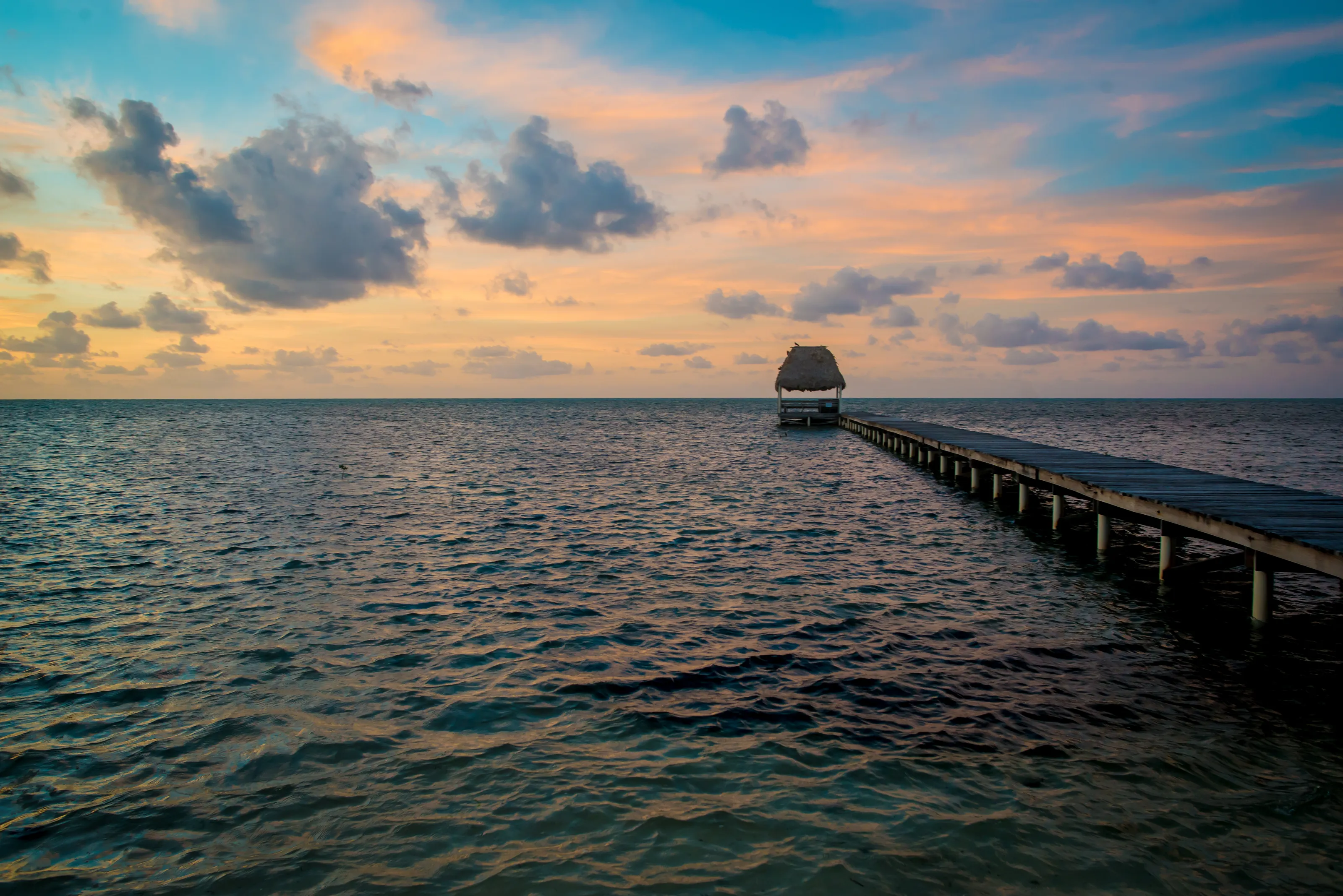 Simple pier and a morning sky.