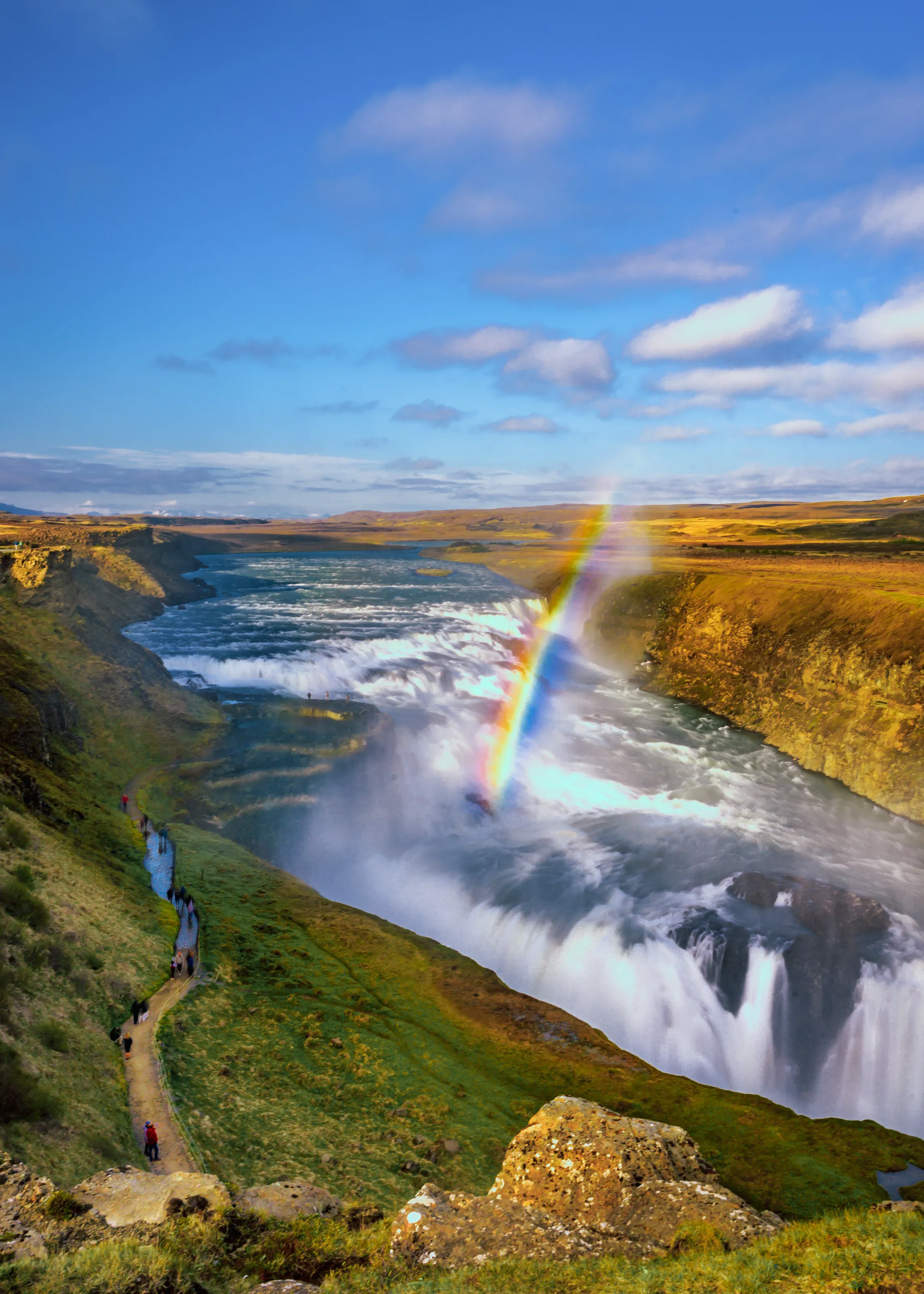 Rainbow over the waterfall
