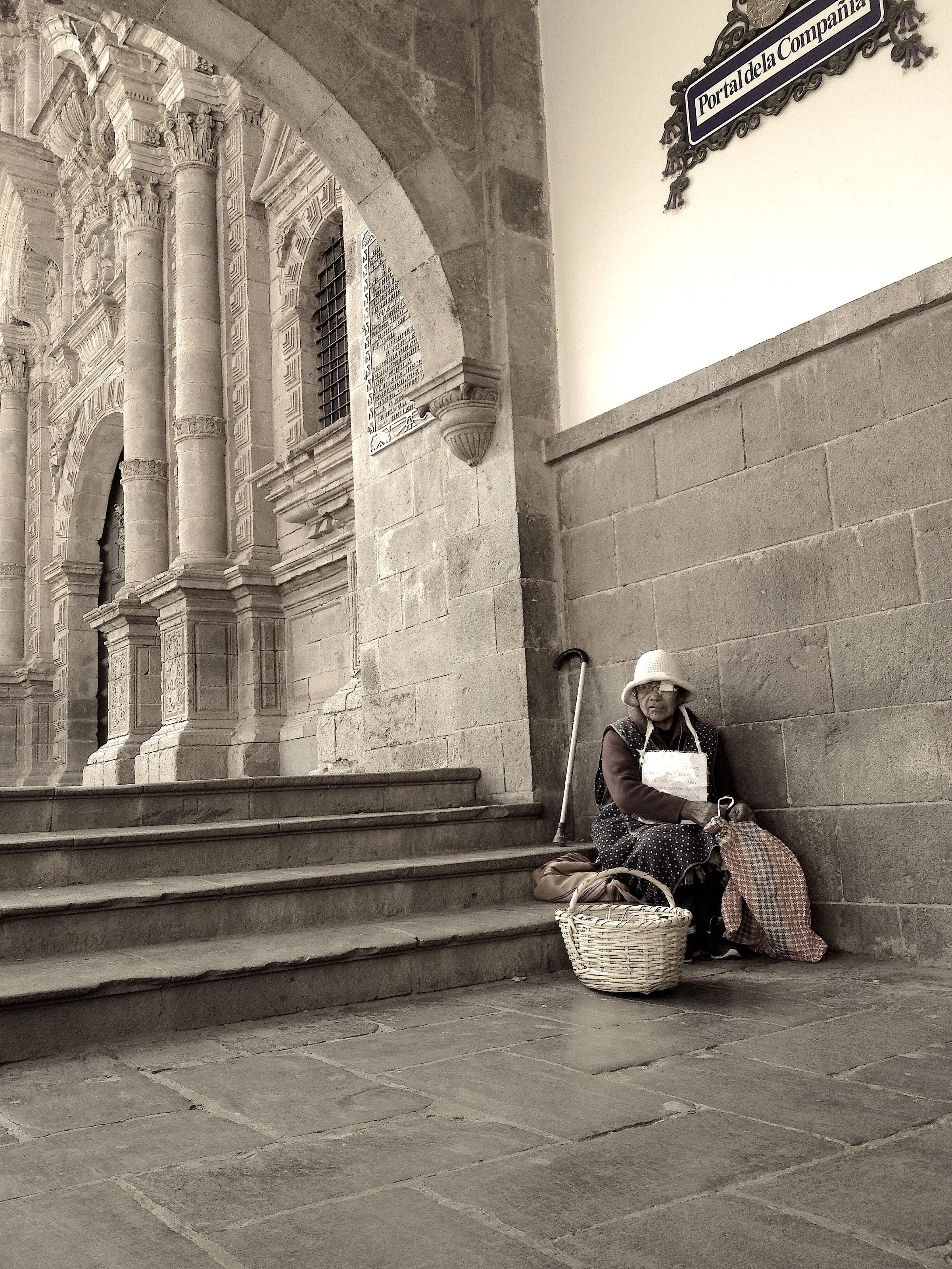 Without company at the Portal de la Compañía, Cusco, Peru