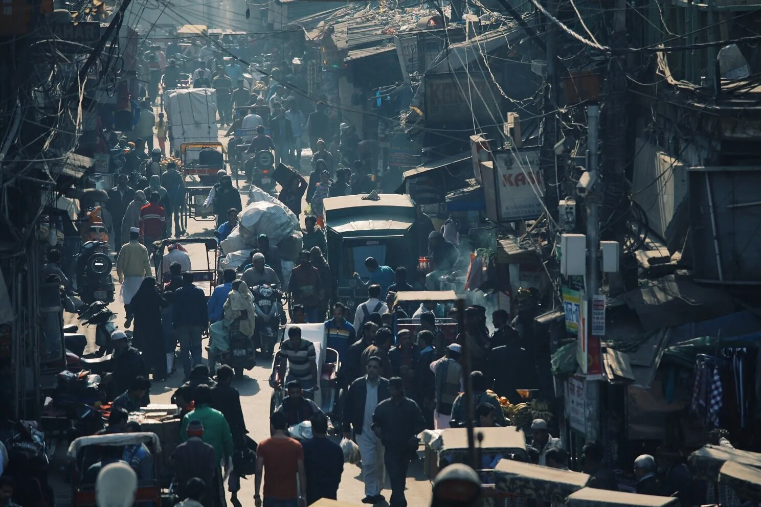 Busy "Chowk" in New Delhi