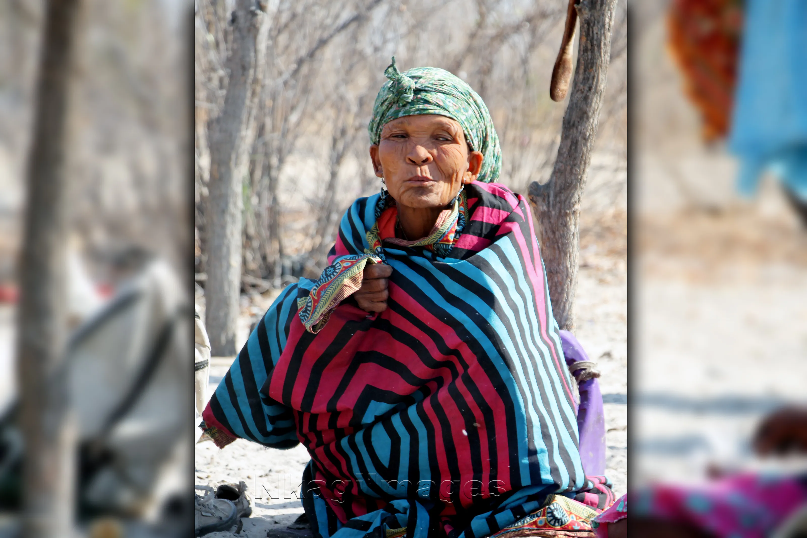 Mrs Nxisa Boo, captured at Dobe settlement in Botswana, Afrika