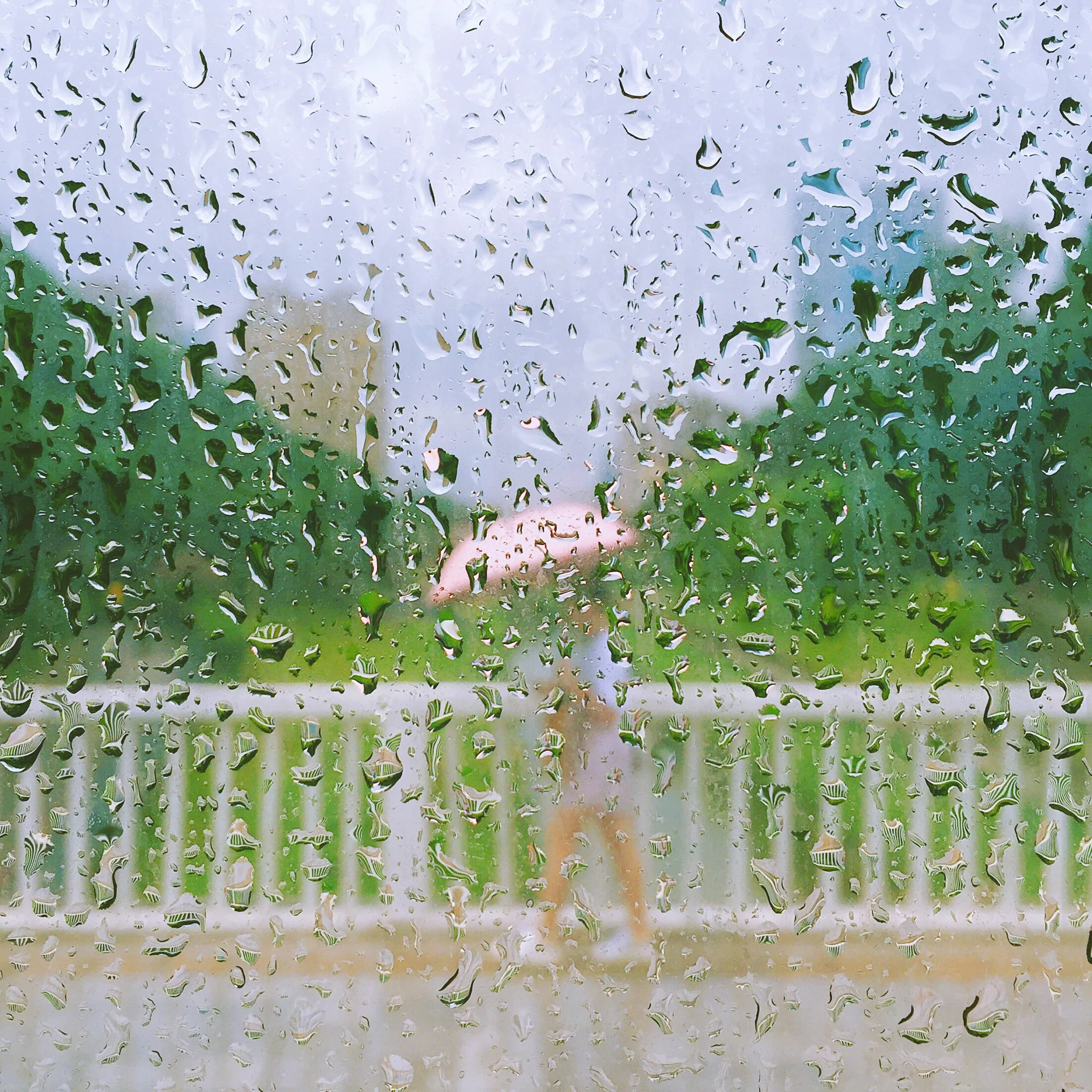 Rainy day outside the window