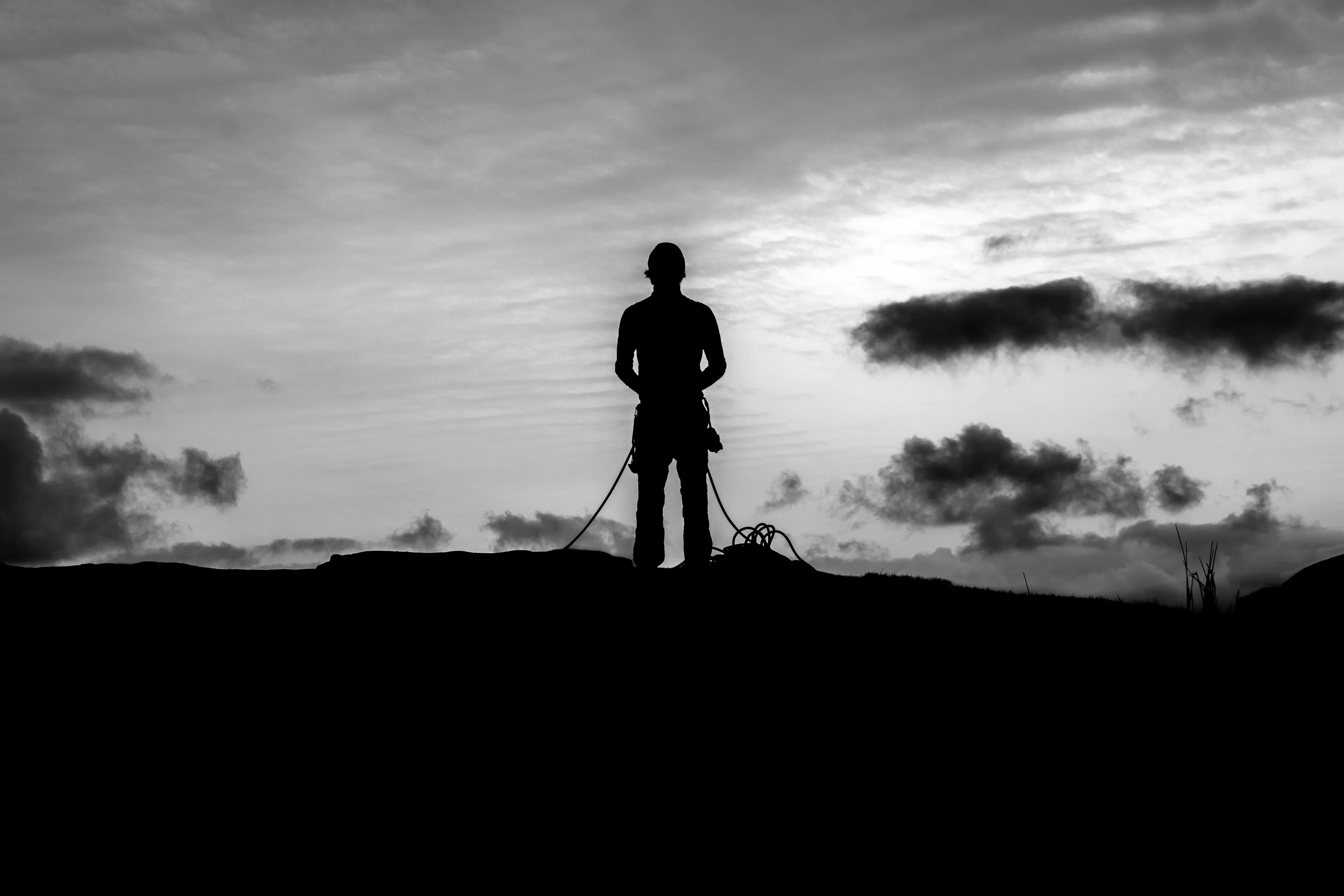 Rock Climber Silhoutte, Stanage Edge