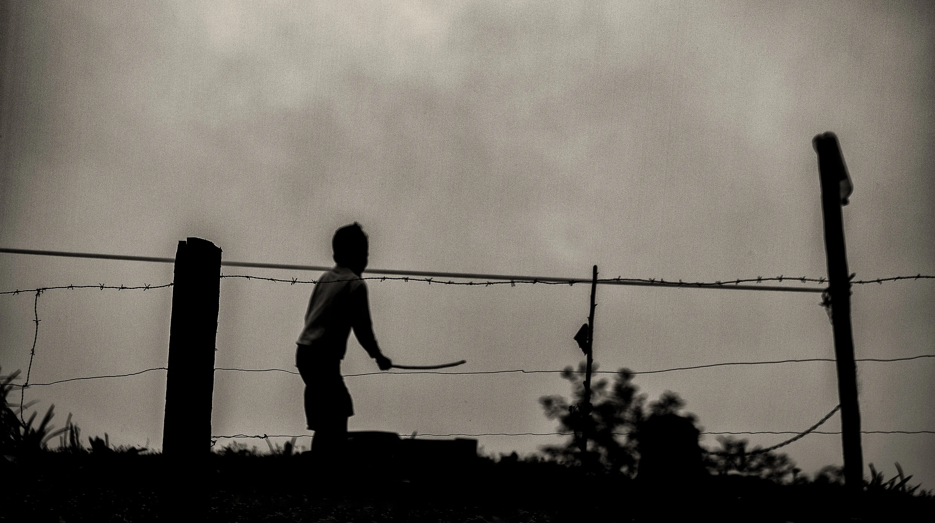 boy with a stick