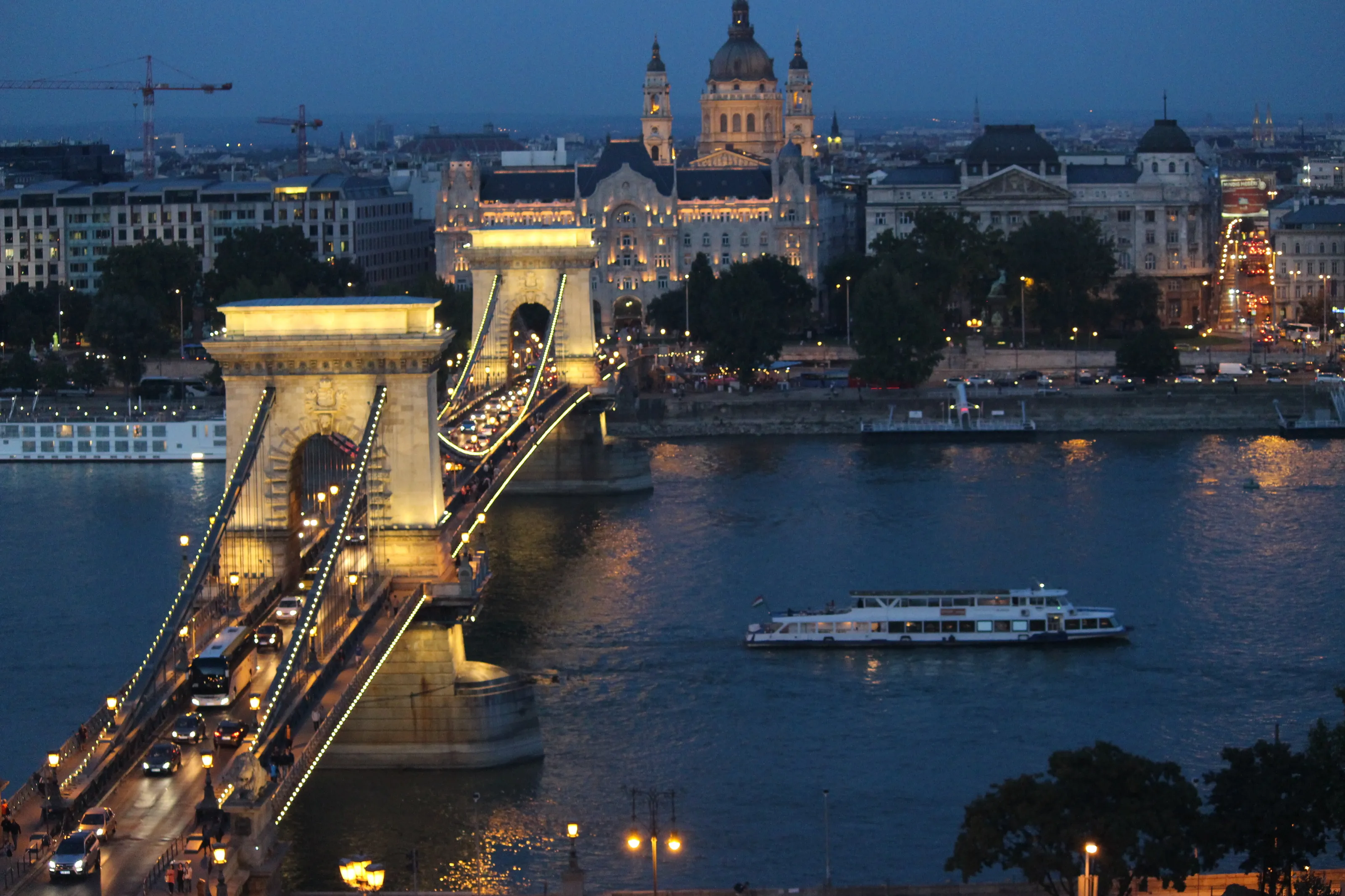 Beautiful Buda castle in evening over Danube river !!