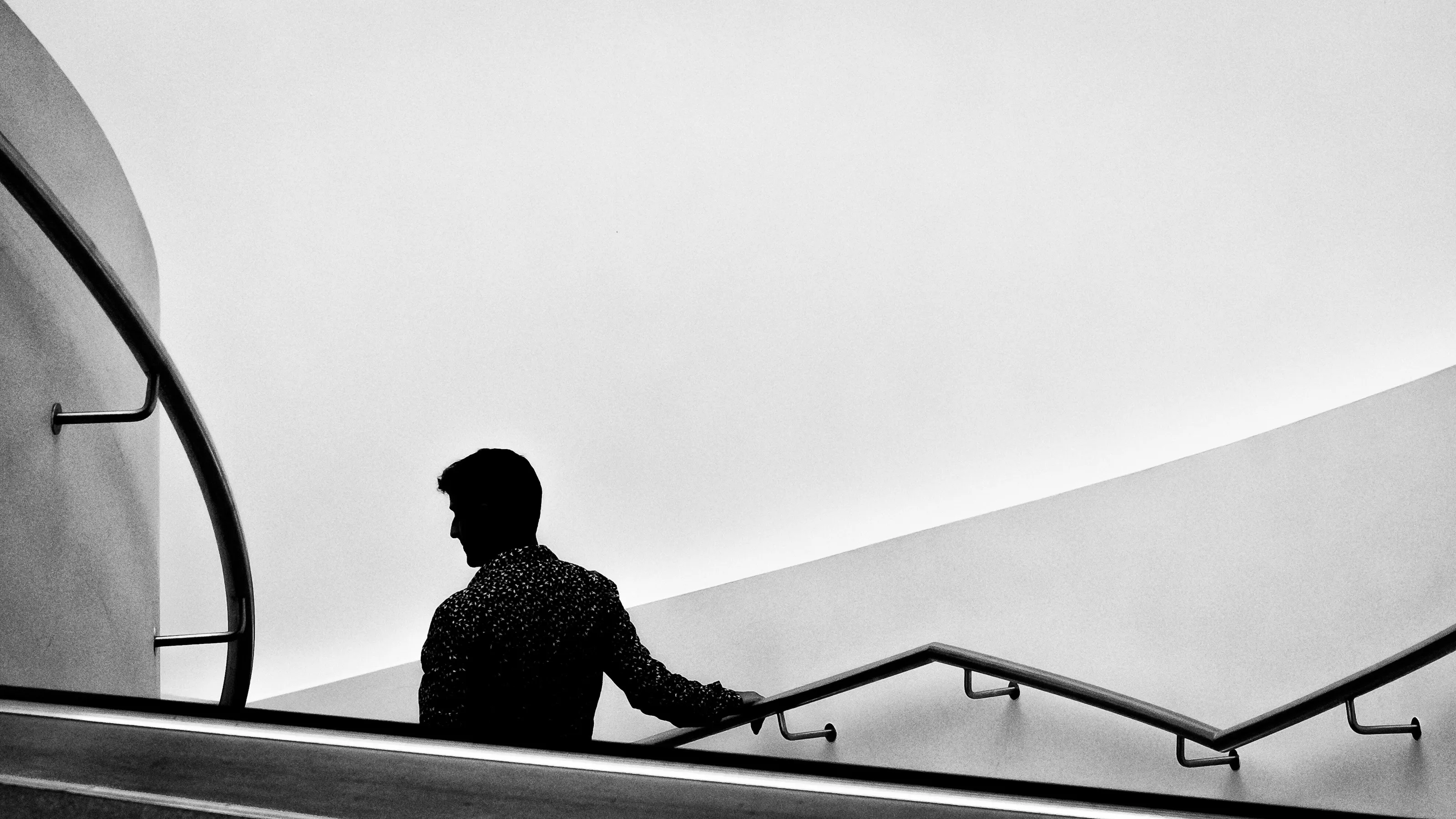 Man on a staircase.