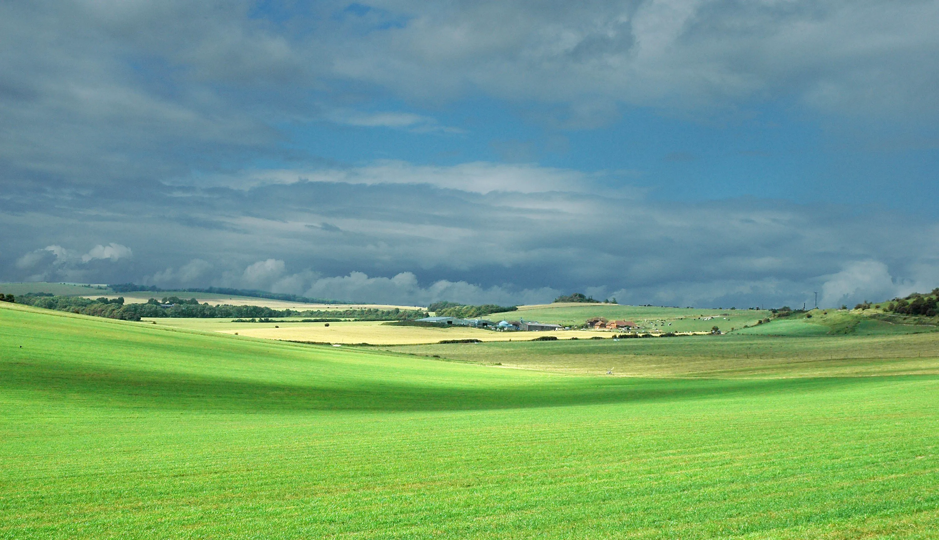 Rain over Sussex Downs