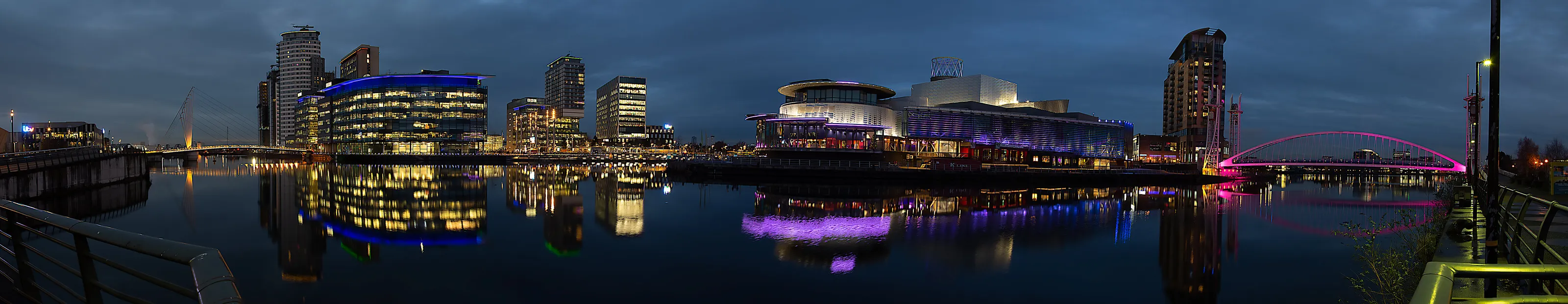 Salford Quays at night