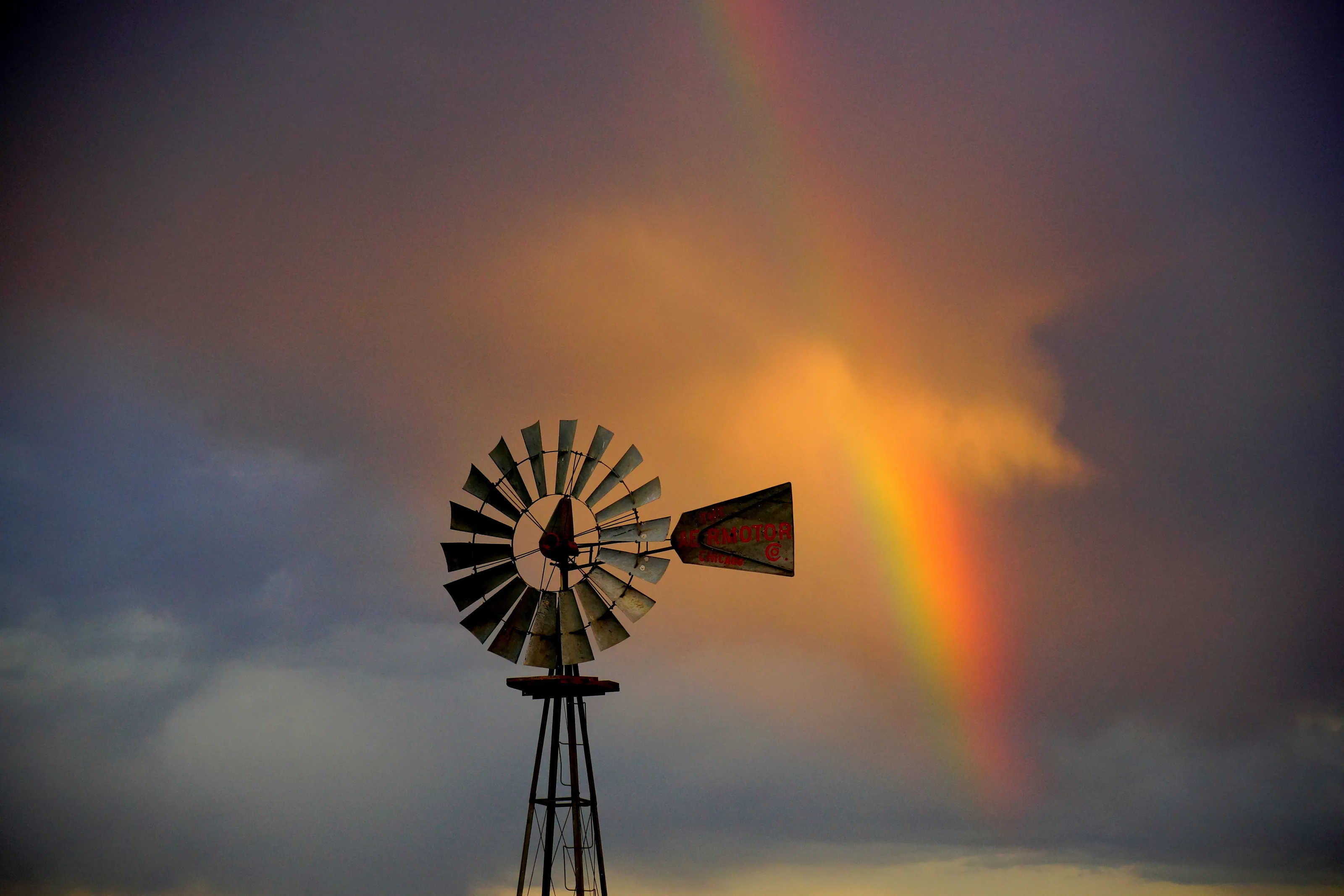 A Windmill and Rainbow in my Yard