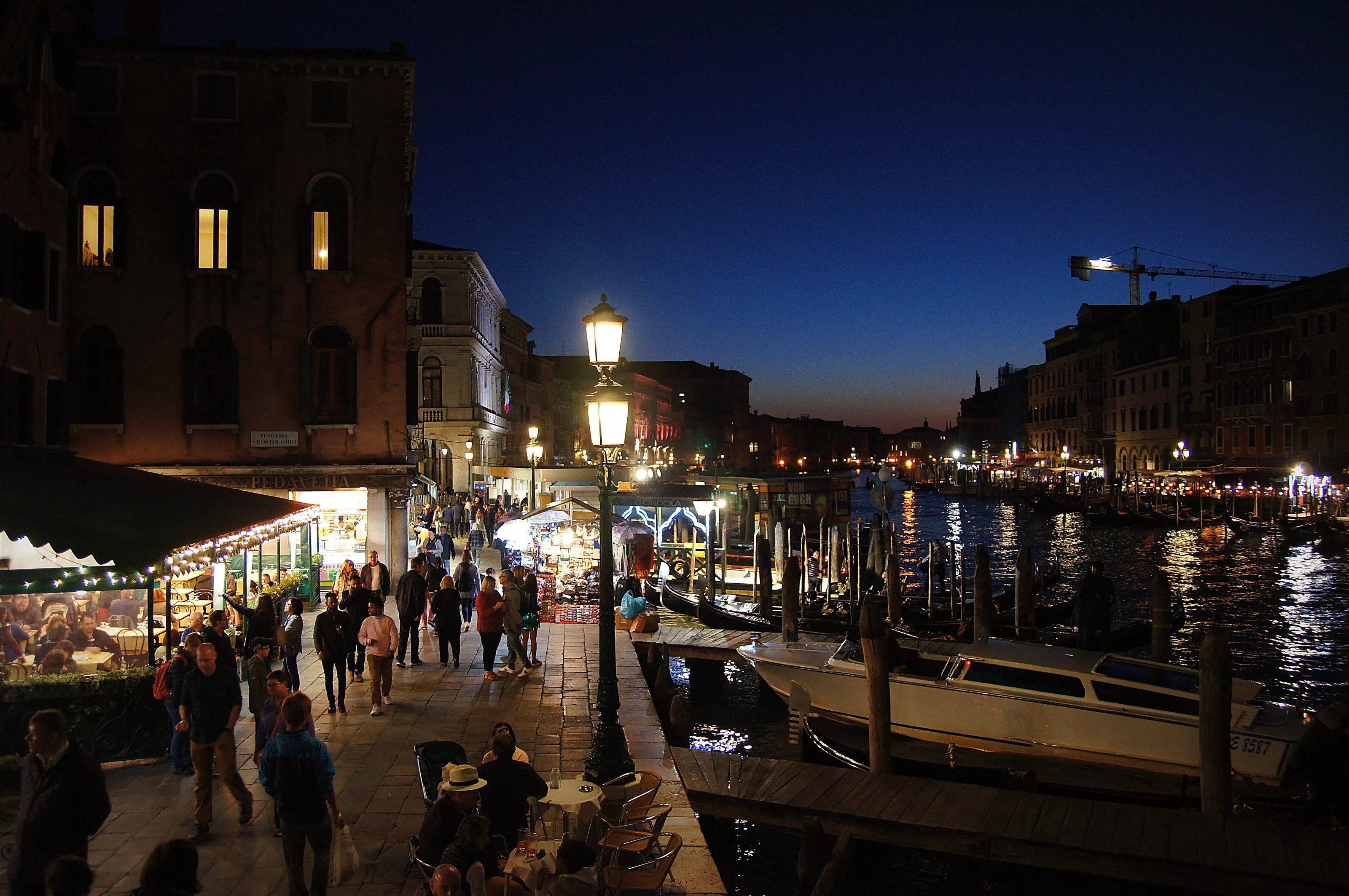 The Rialto, Venic,  at night