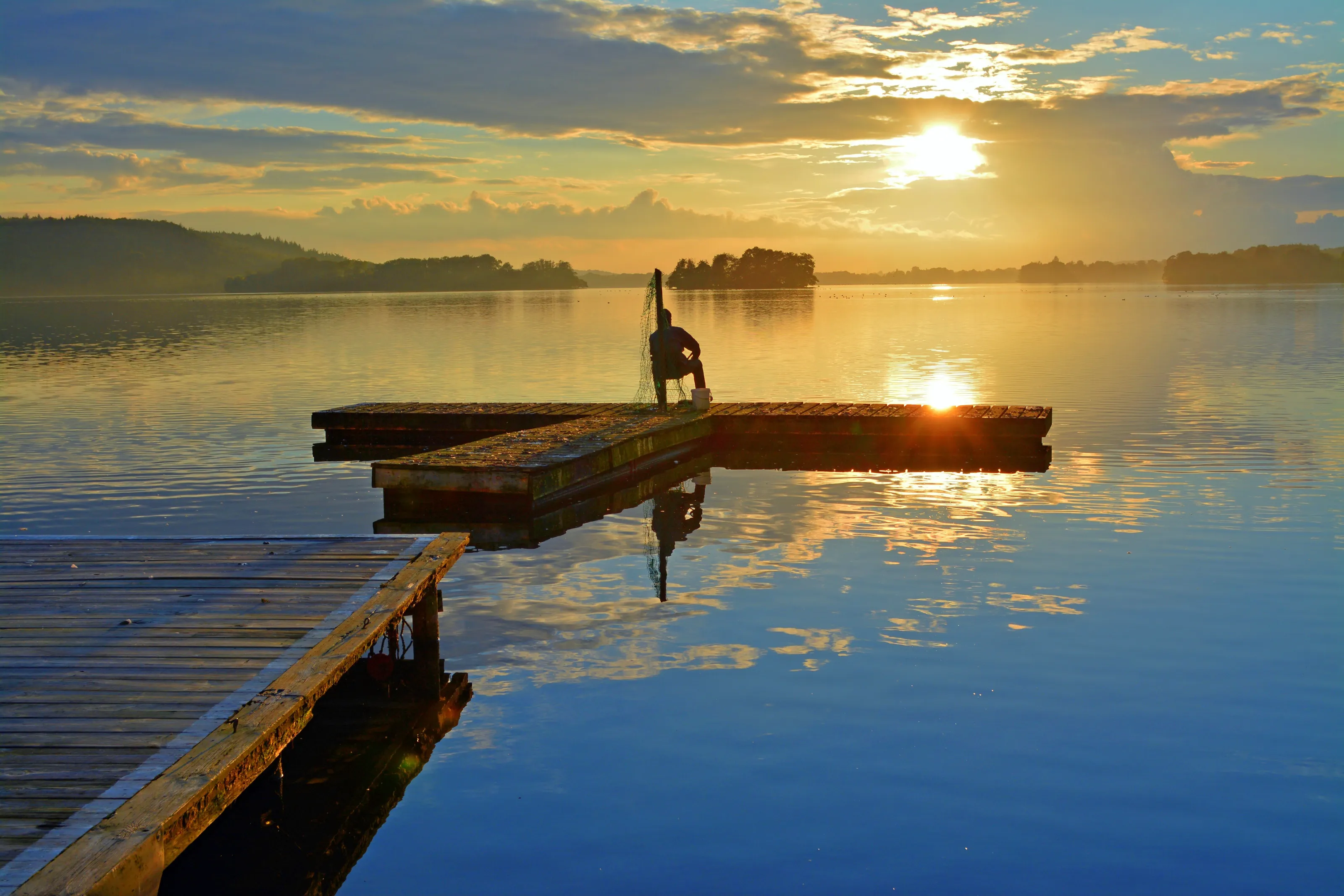 Drifting Fisher watching sunset.