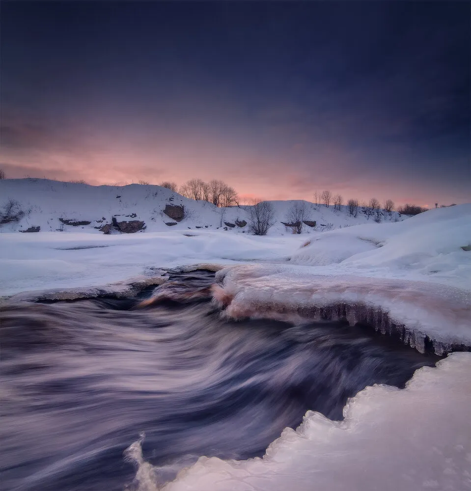 Tosna river after sunset