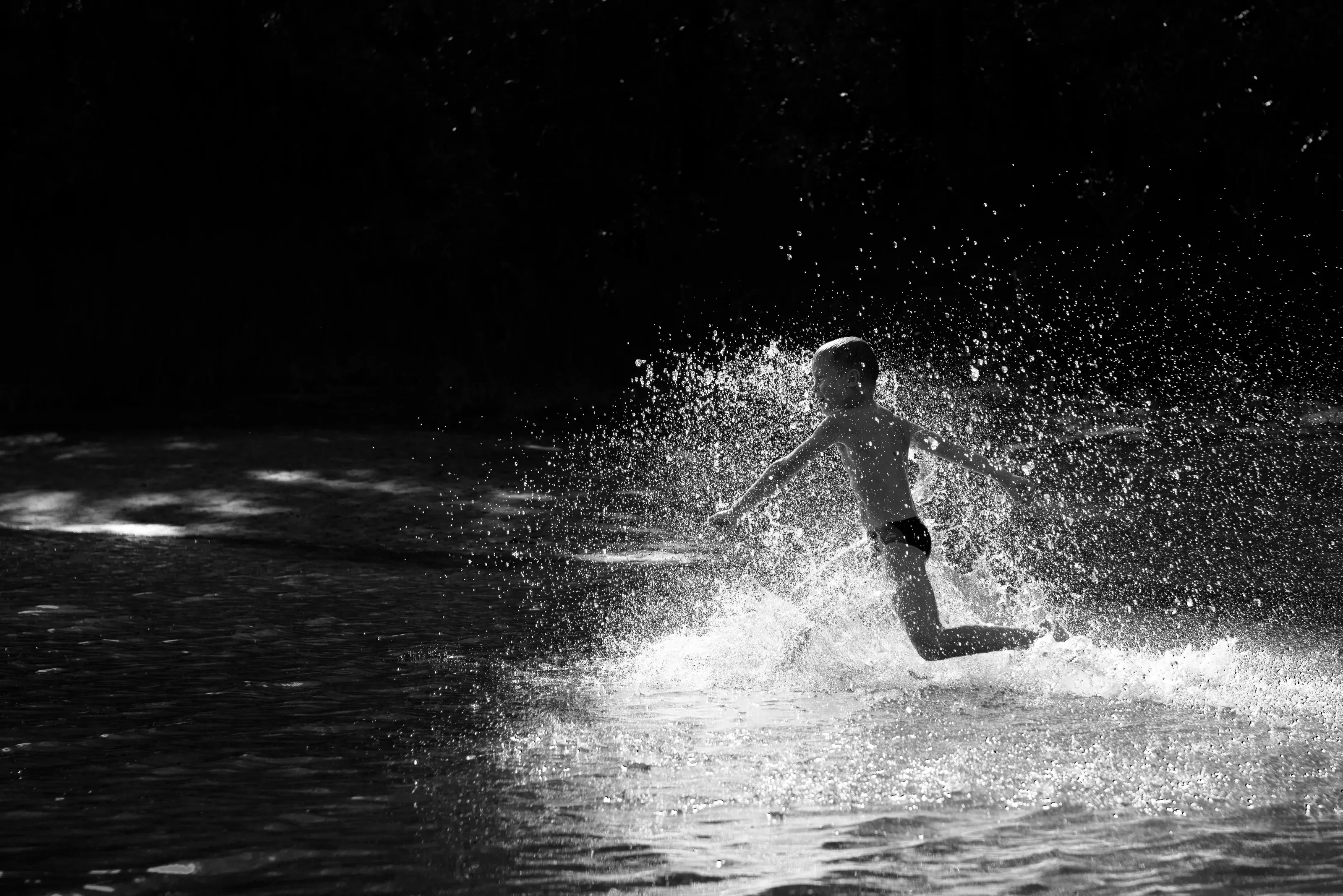 Boy in spray