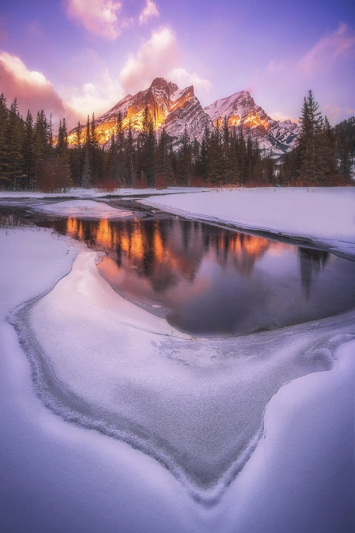Snow Mountain on Fire