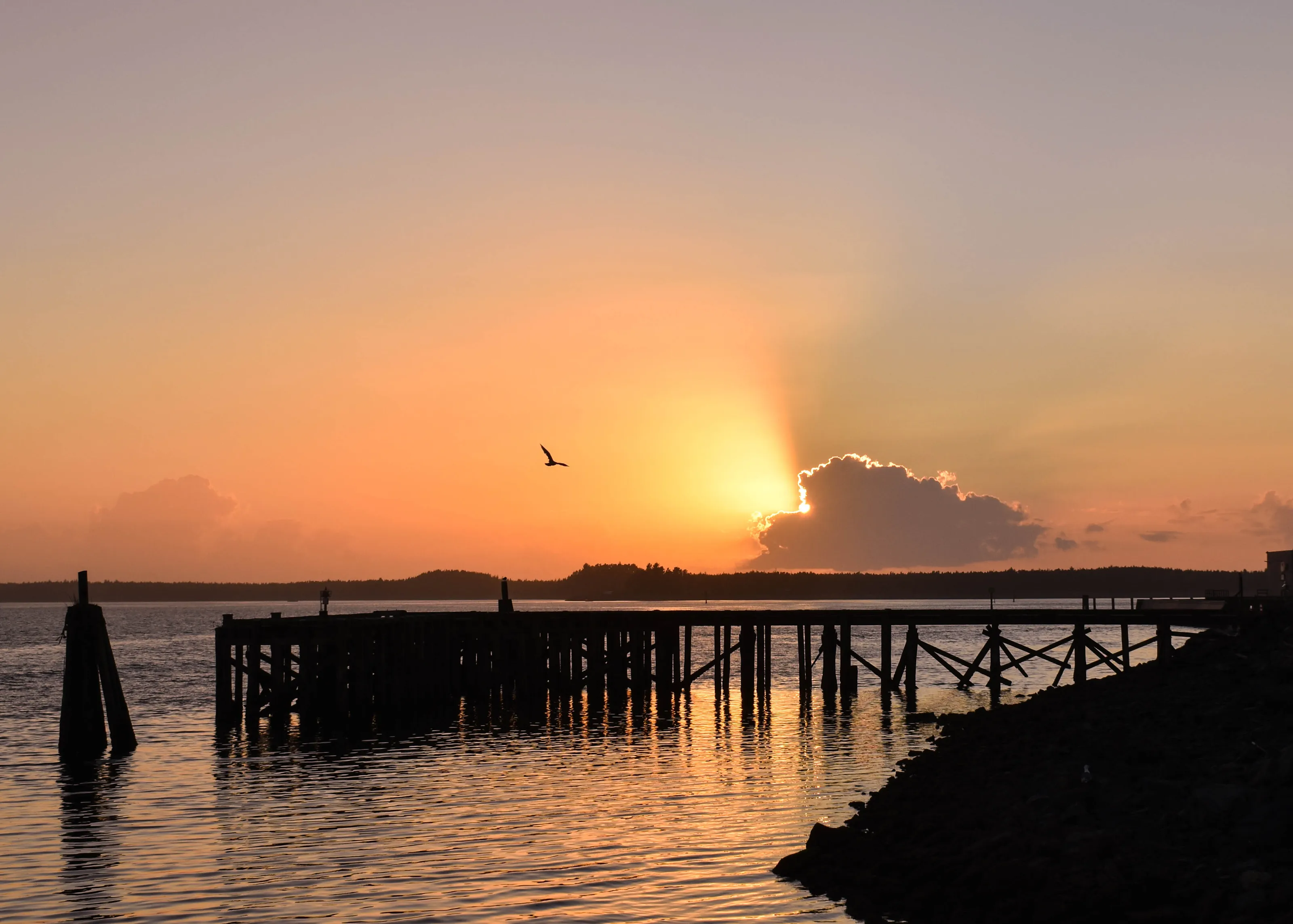 Sunset Over the Pier at Garibaldi, Oregon