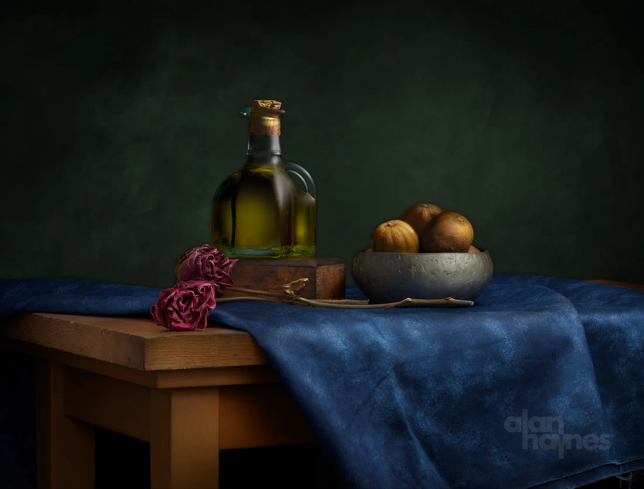Table with Blue Cloth