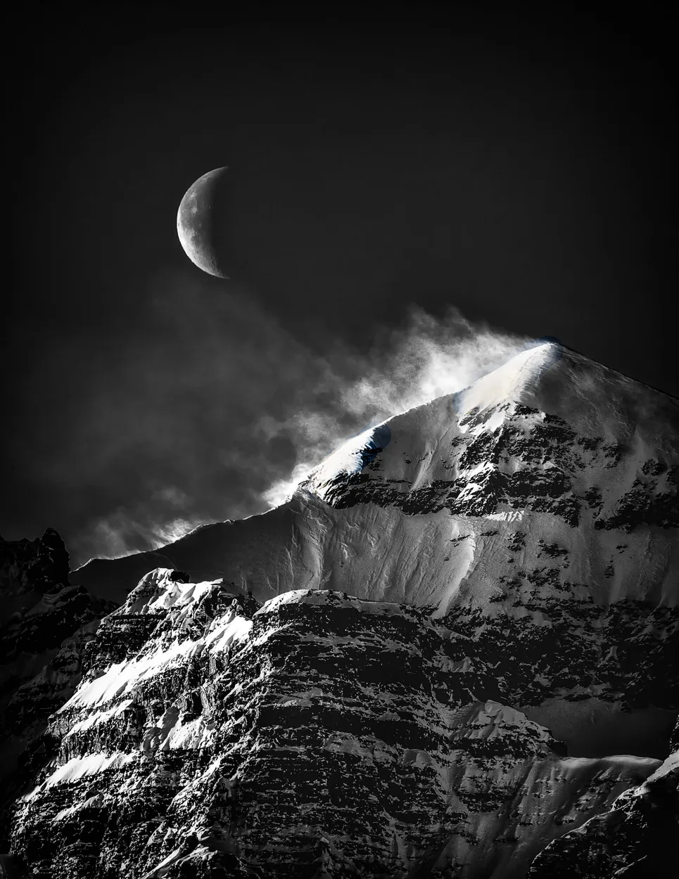 Moon over Blowing Snow