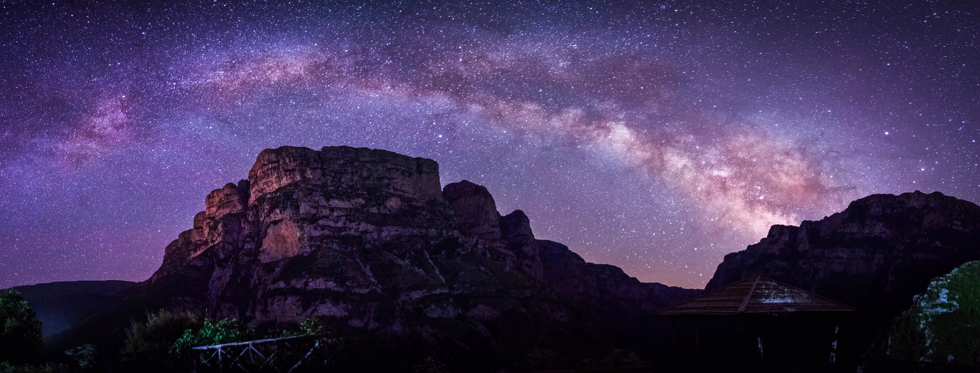 Milky way over Vikos Gorge Epirus Greece
