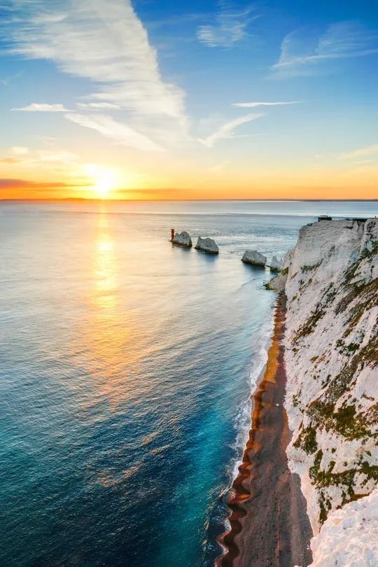 Cliff top sunset - The Needles, Isle of Wight, UK