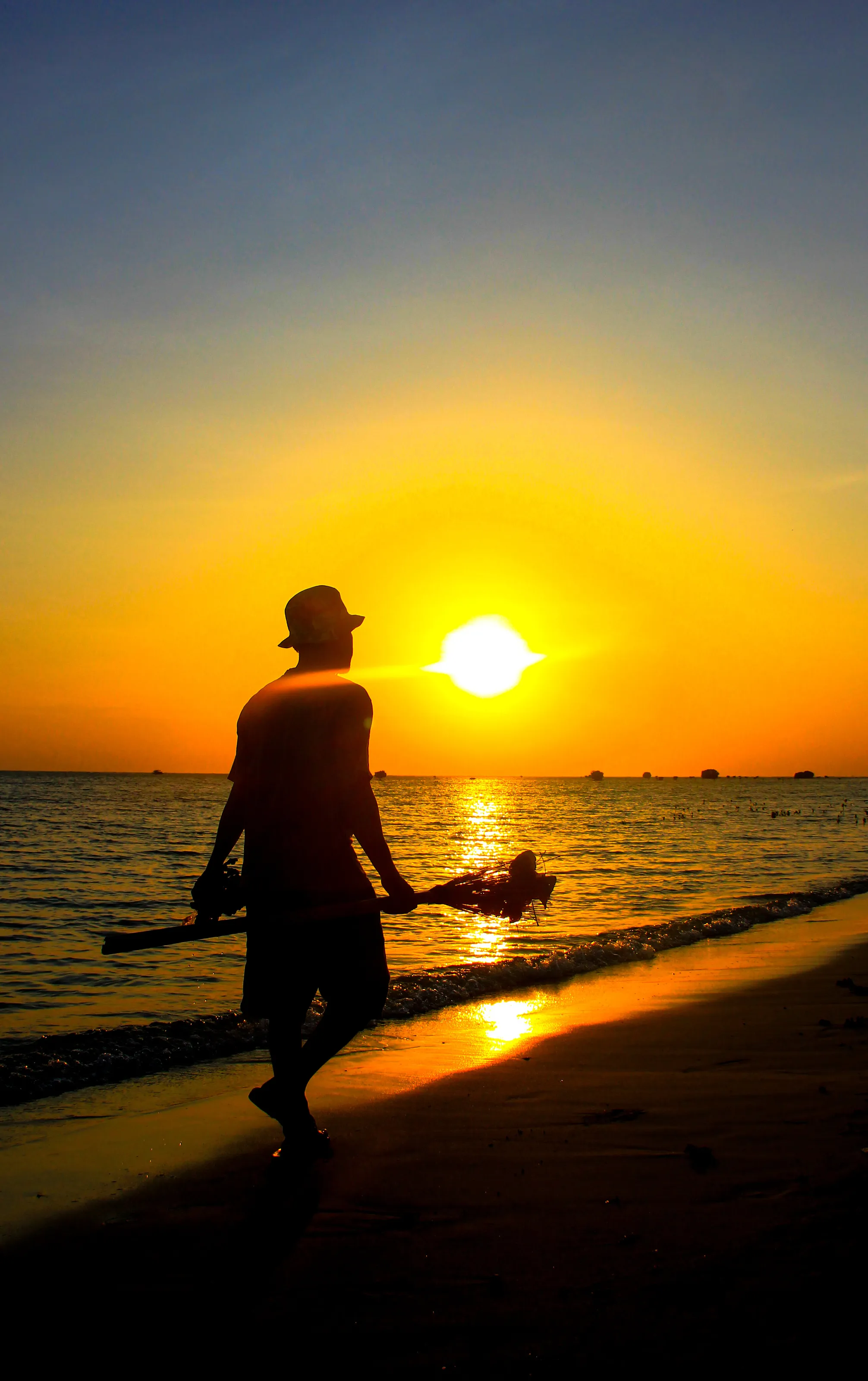 Cleaning the beach