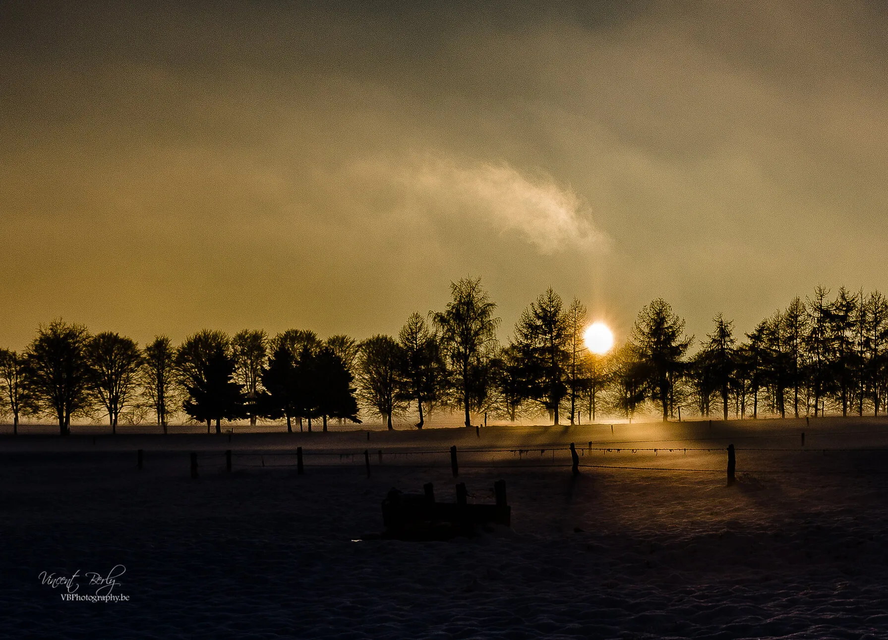 Snow landscape in Bastogne