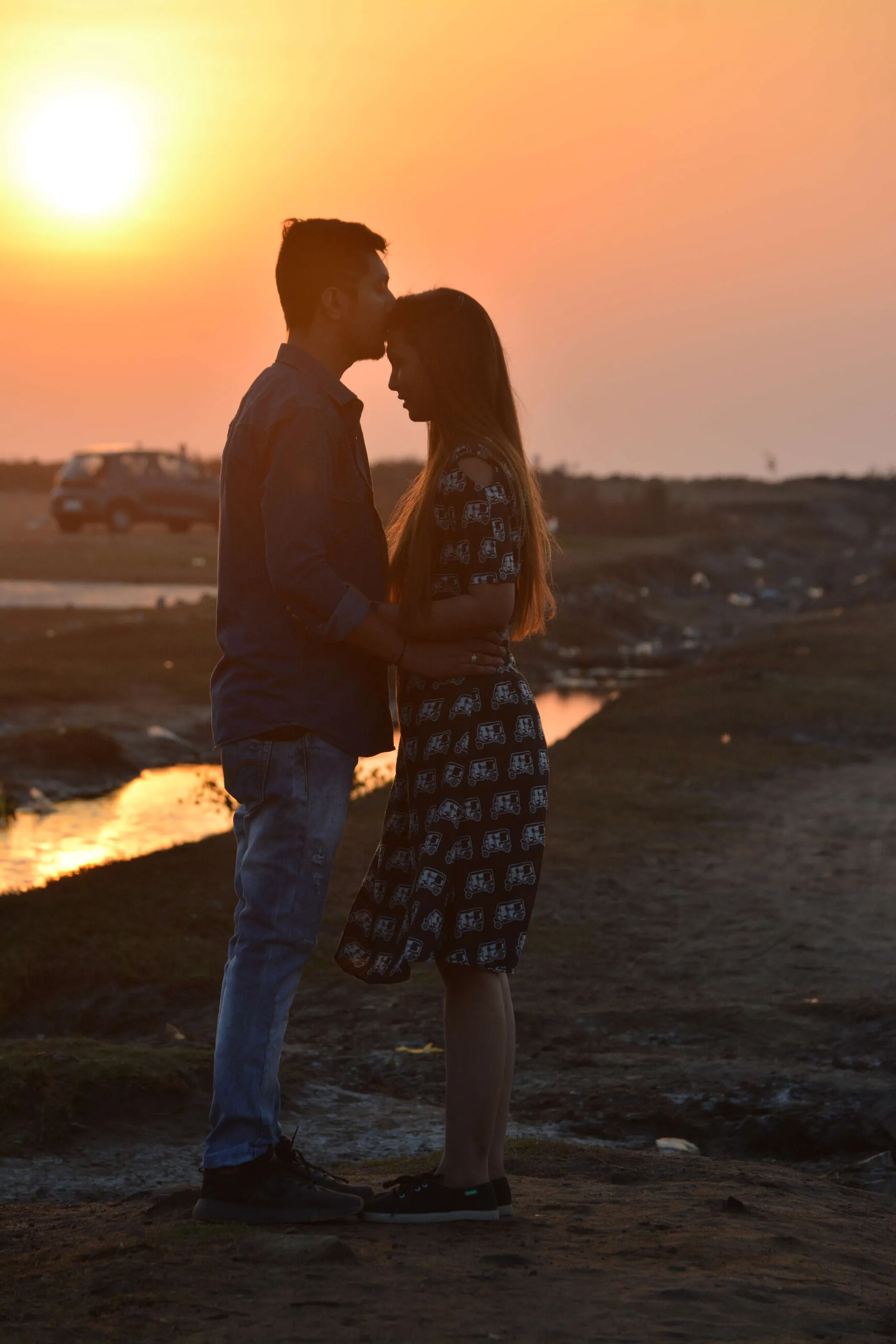 the sun set in a love