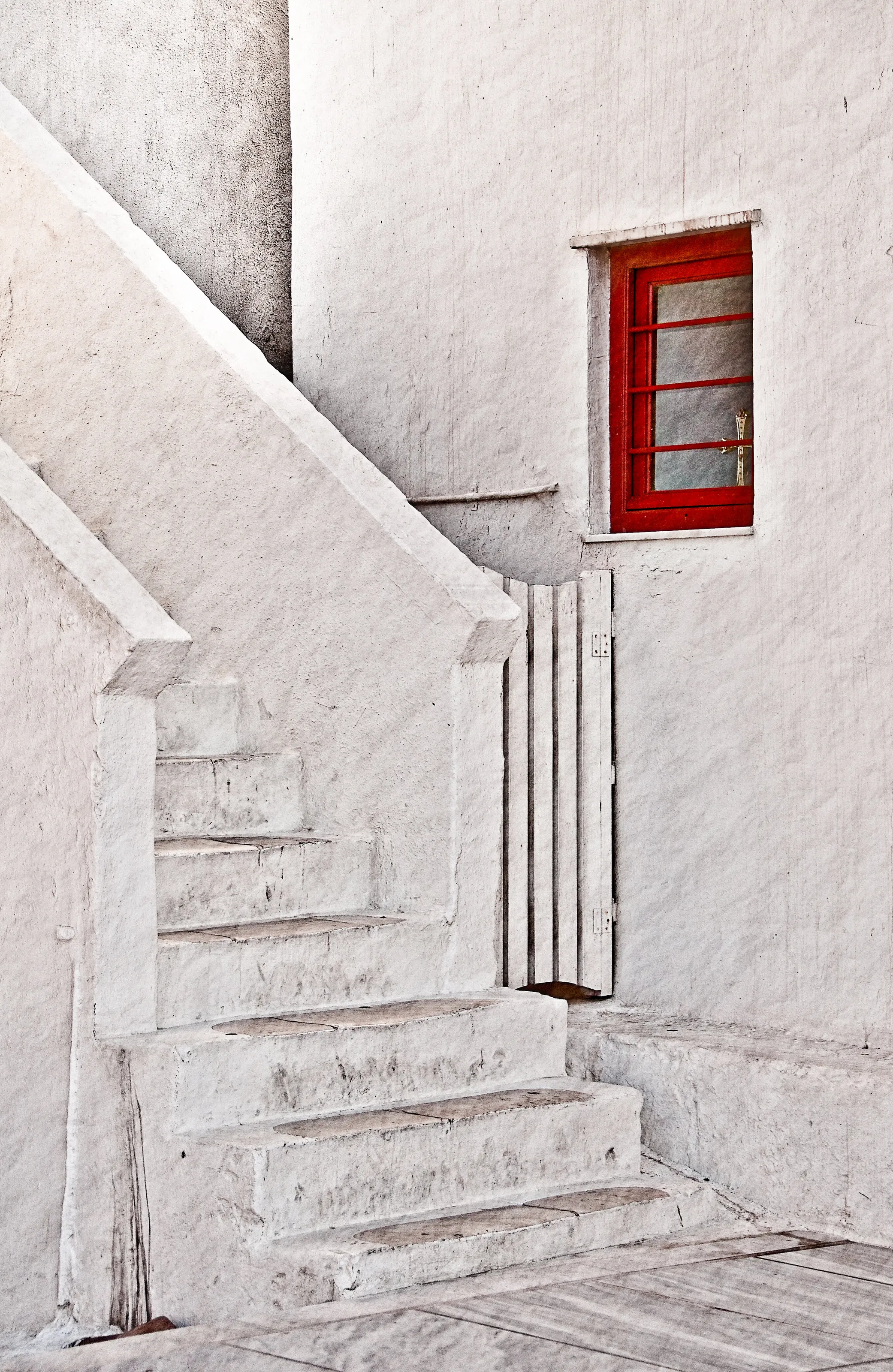 White Steps Red Window