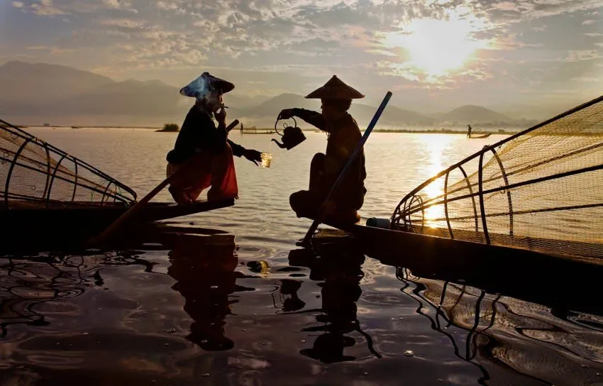 Tea Time on Inle Lake, Myanmar