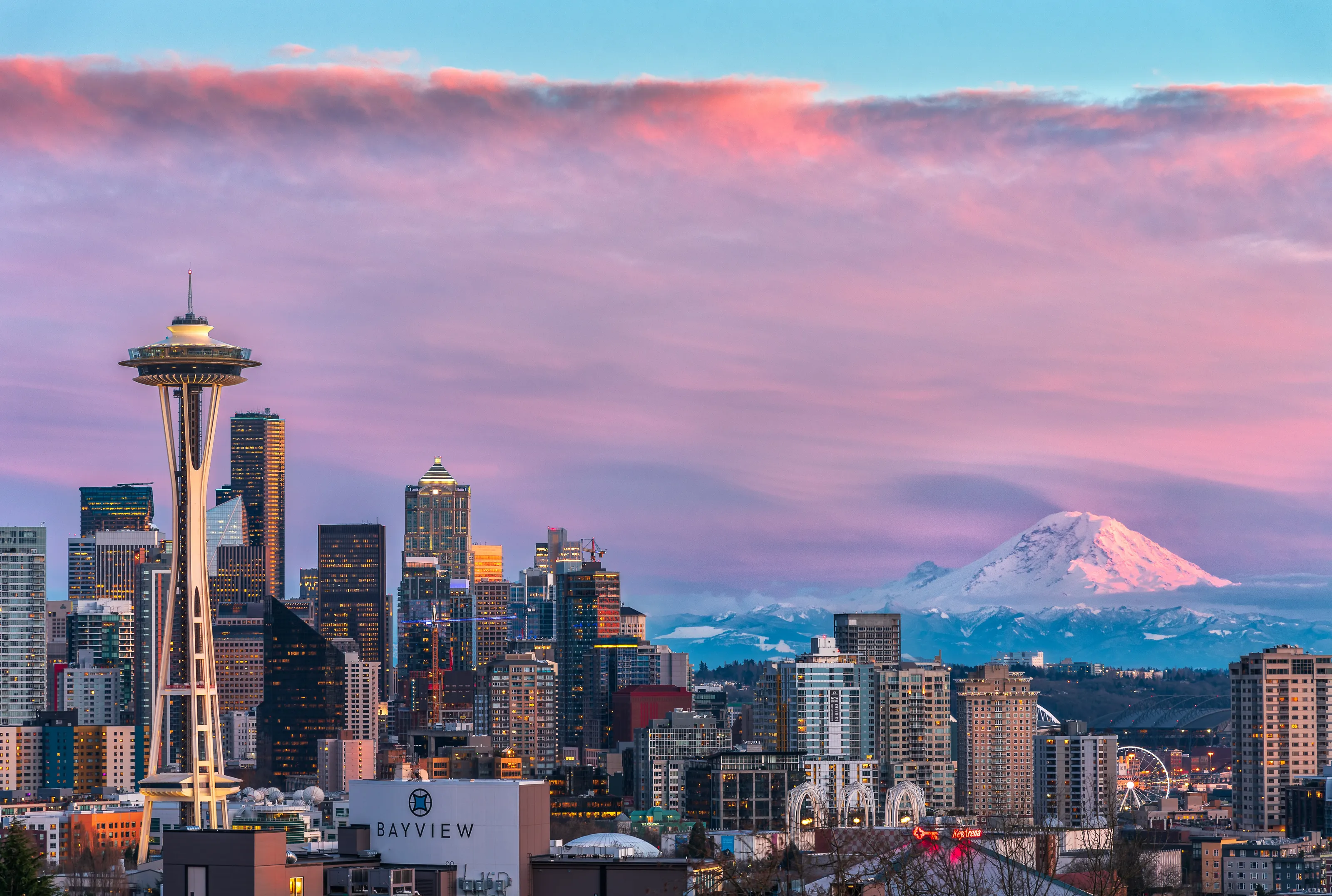Seattle with Mt Rainier
