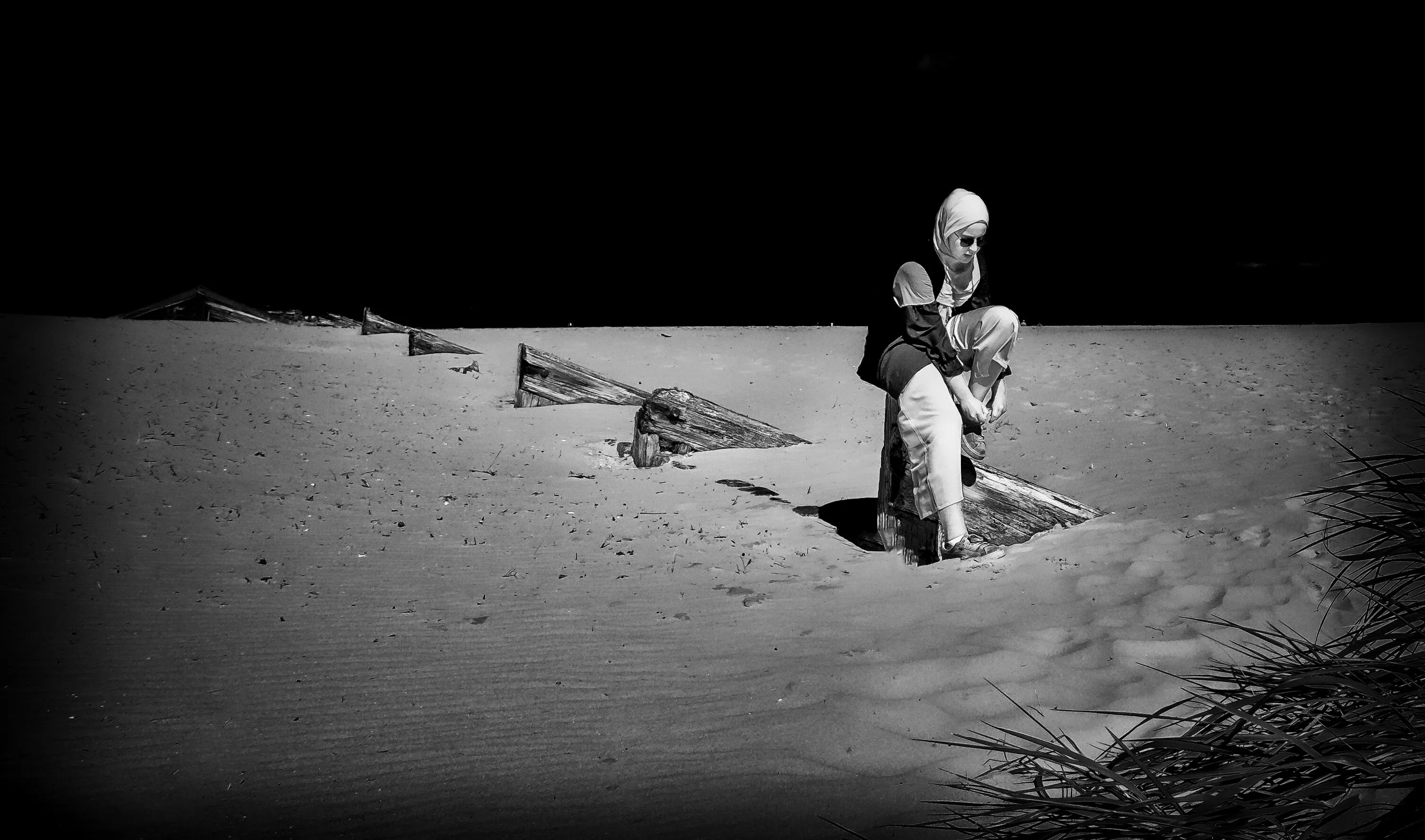 Down on the beach at midnight