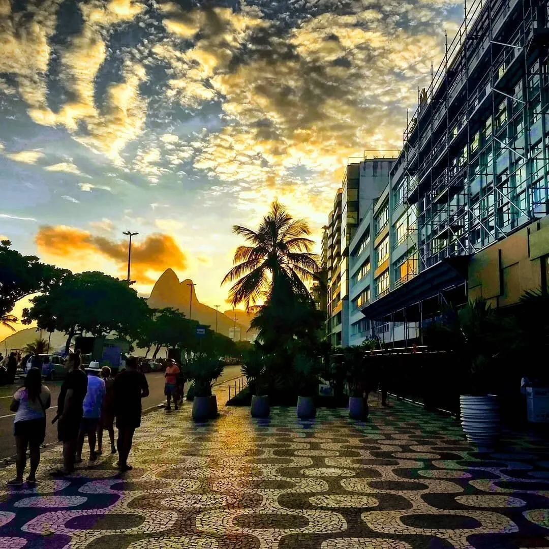 Dusk at Ipanema beach, Rio de Janeiro - Brazil.