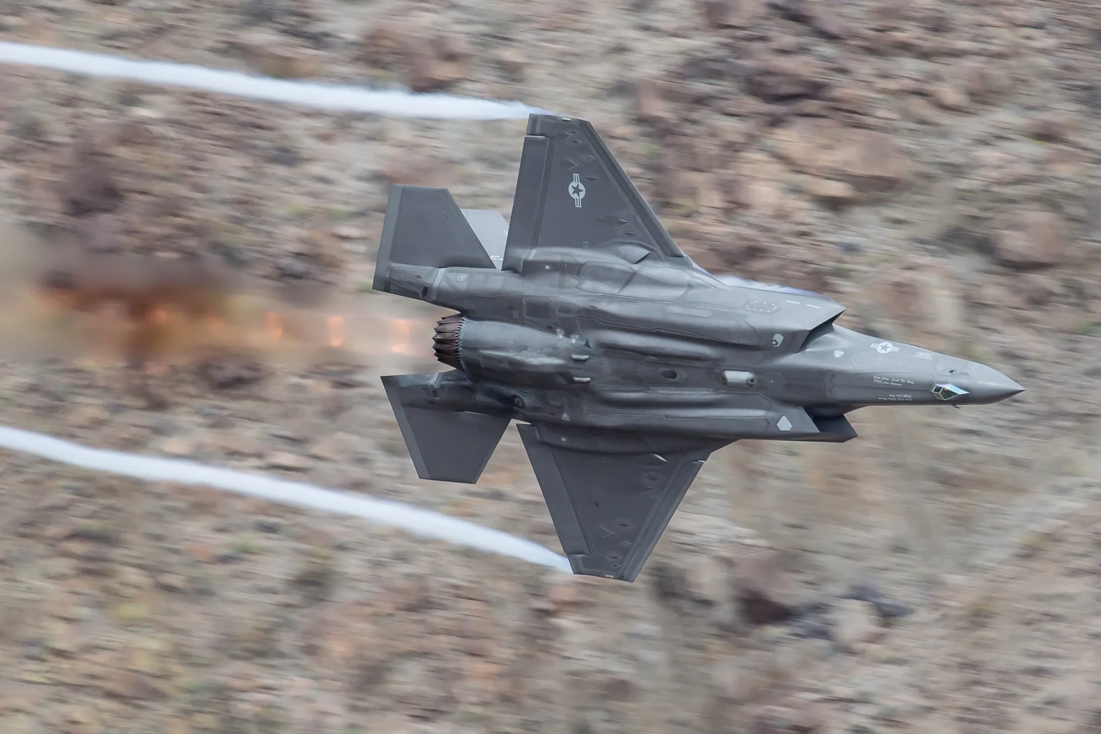 F-35 high speed, low level and afterburner