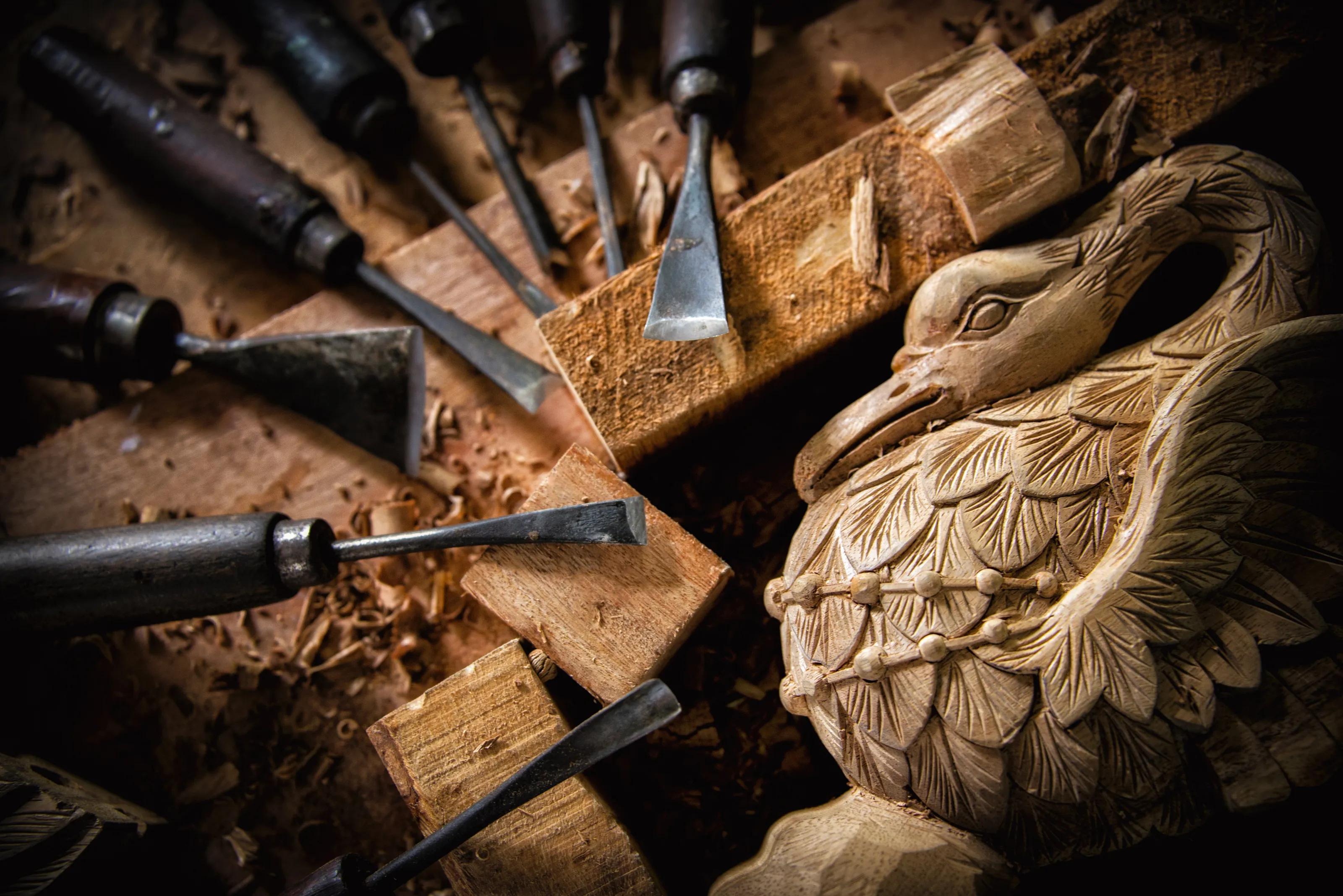 Swan Wood Carving