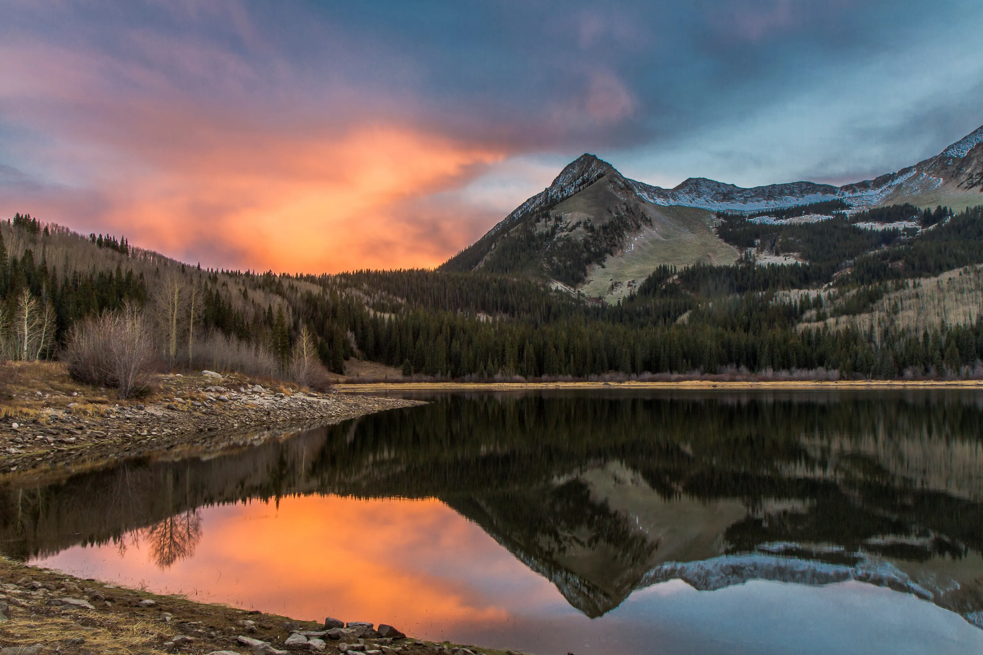 Lost lake at sunset